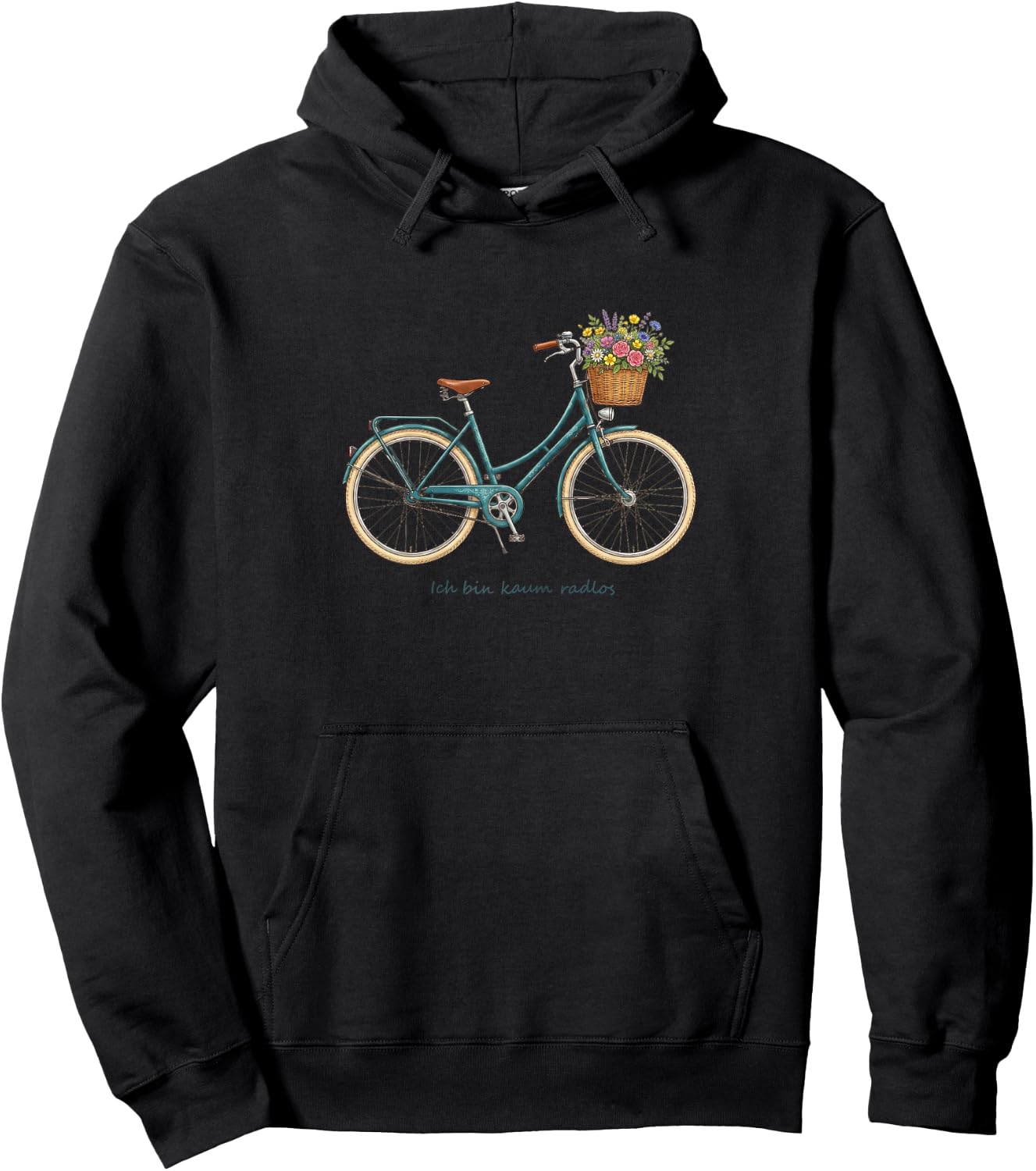 Ich Bin kaum radlos Fahrrad Spruch - Vintage Bike & Blumen Hoodie - Hoodie | Black