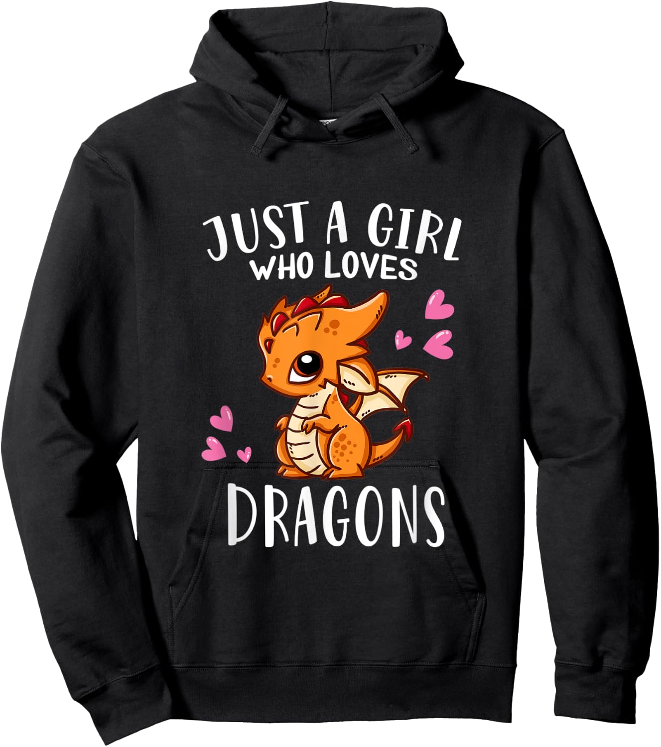 Funny Dragon Lover Just A Girl Who Loves Dragons Hoodie - Hoodie | Black