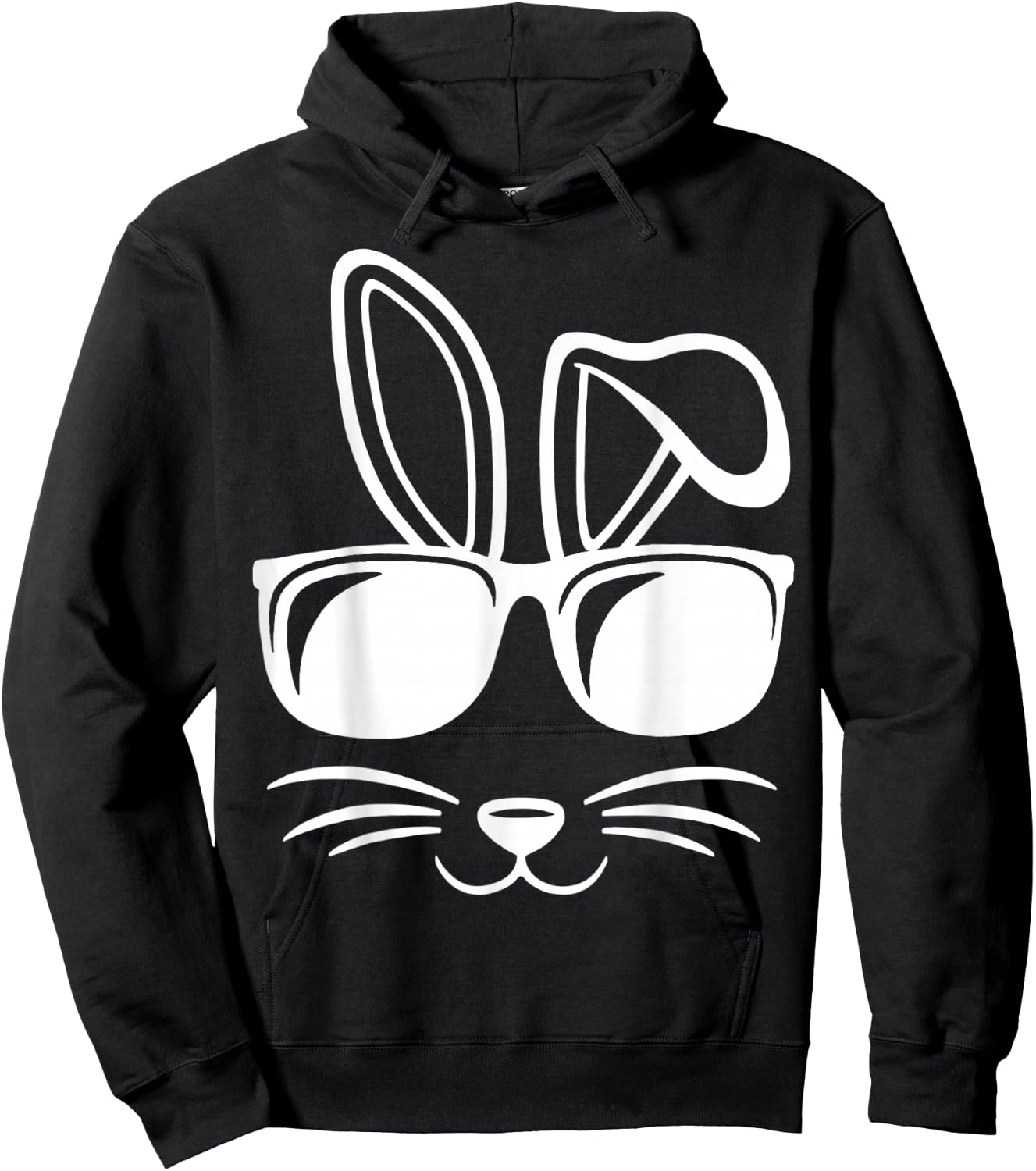Bunny Face With Sunglasses Men Boys Kids Easter Day Hoodie - Hoodie | Black