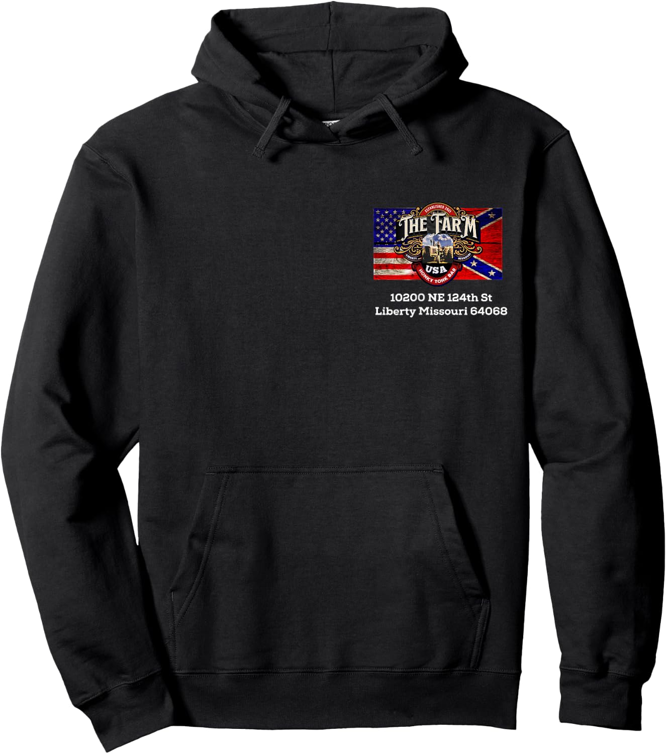 The Farm Liberty Missouri USA Bar Honky-tonk Hoodie - Hoodie | Black
