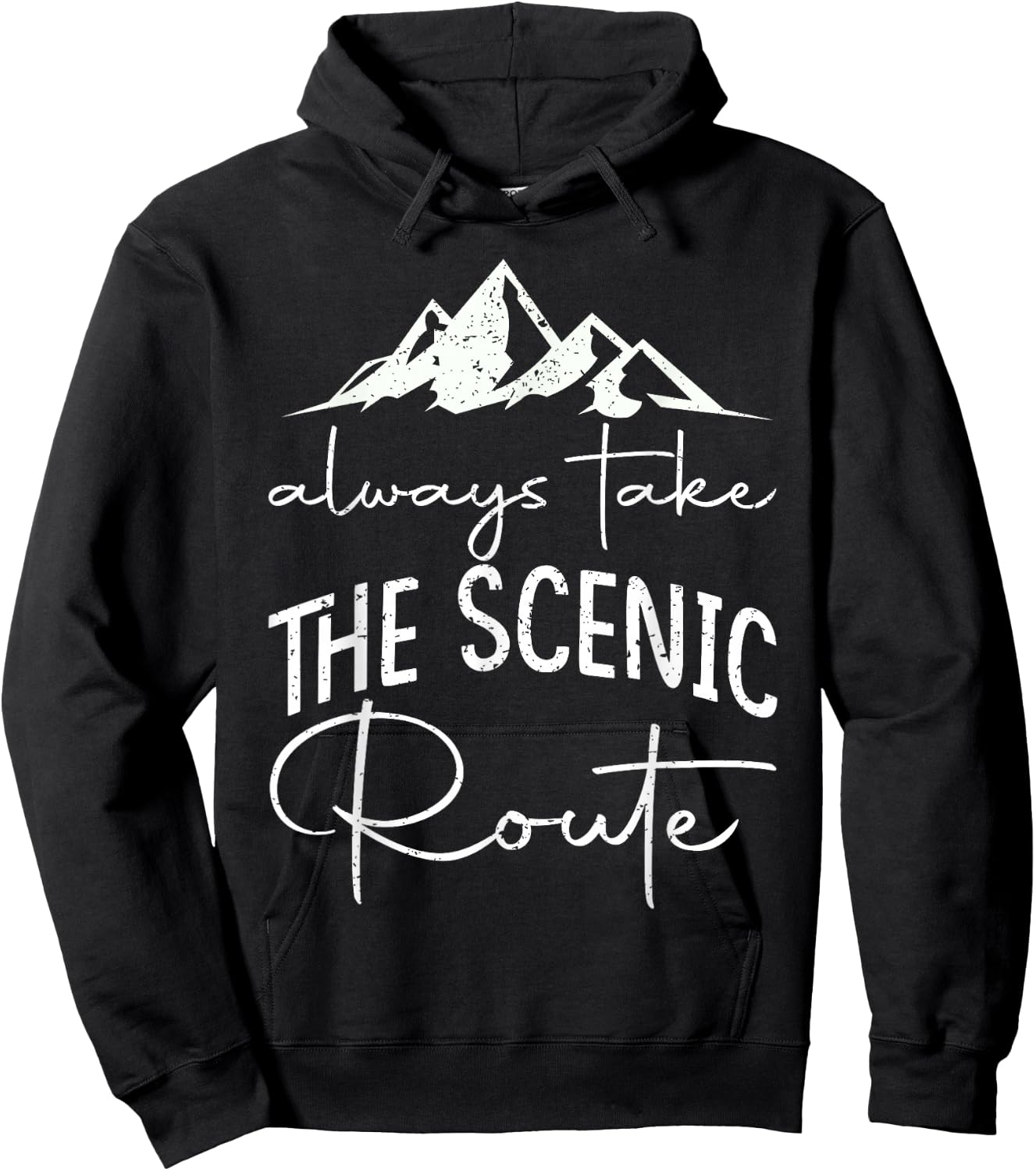 Funny always take the scenic route hiking lovers Gifts hiker Hoodie - Hoodie | Black
