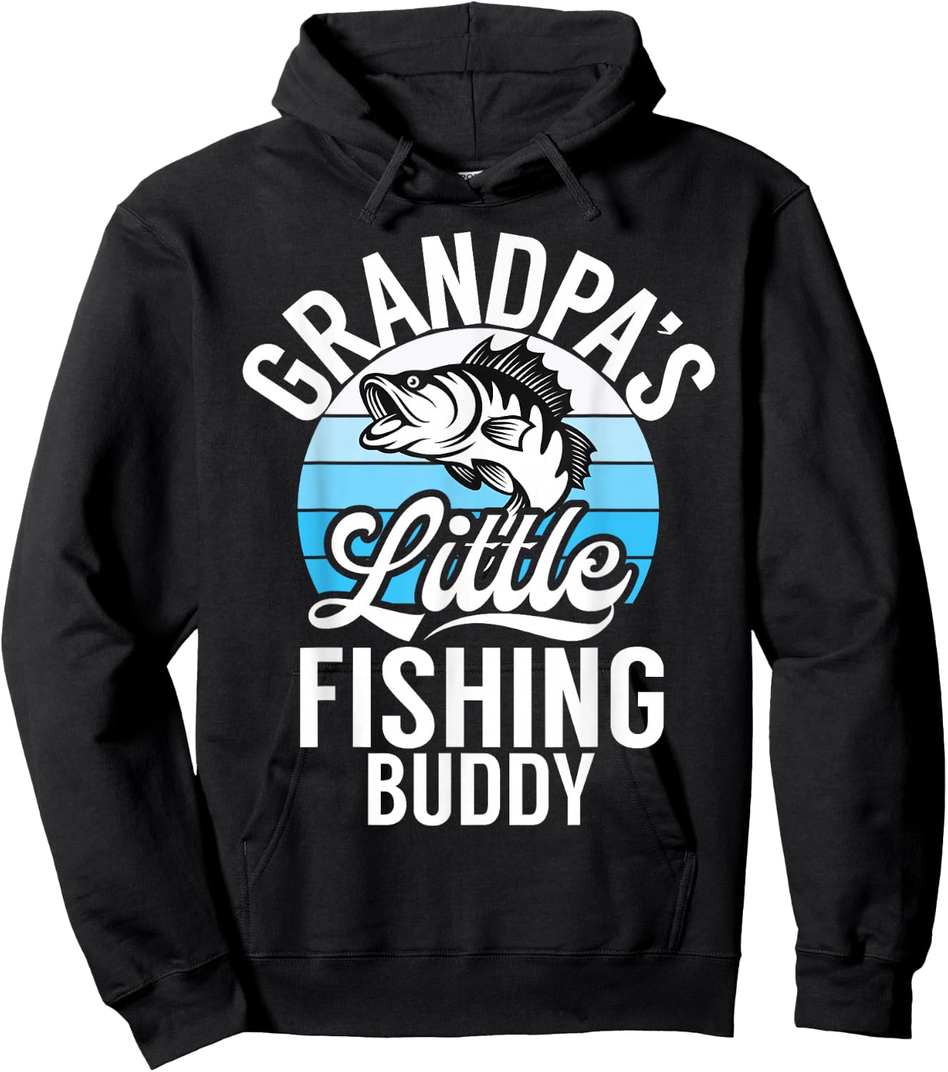 Grandpas little Fishing Buddy Grandson Hoodie - Hoodie | Black