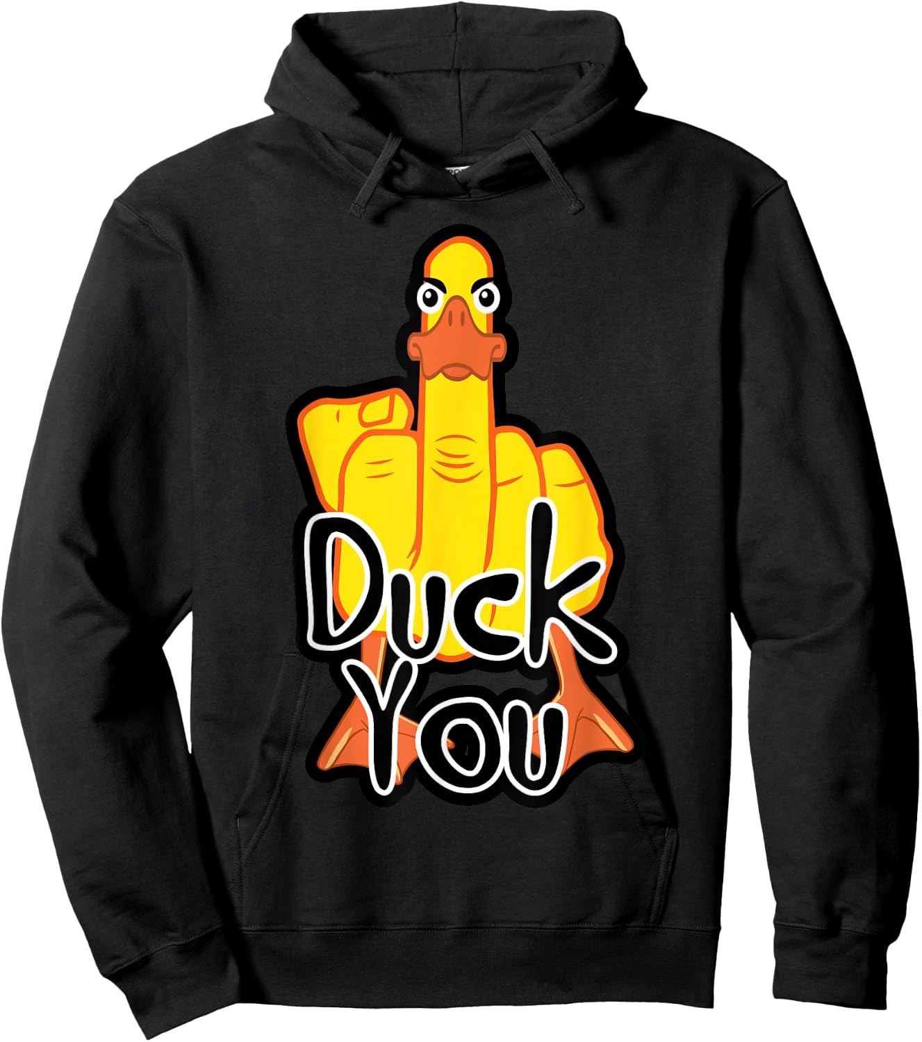 Duck You Funny Wordplay Duck Pun Humour , Black, S Hoodie - Hoodie | Black