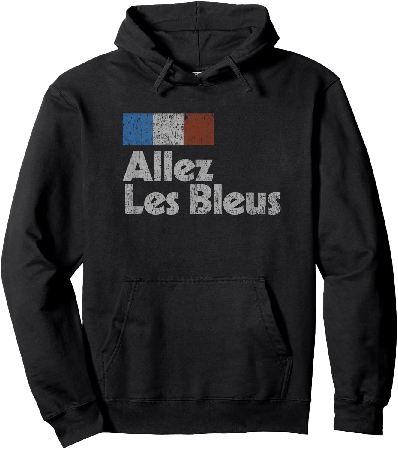 Retro France Soccer Shirt 2018 French Flag ALLEZ LES BLEUS Hoodie - Hoodie | Black