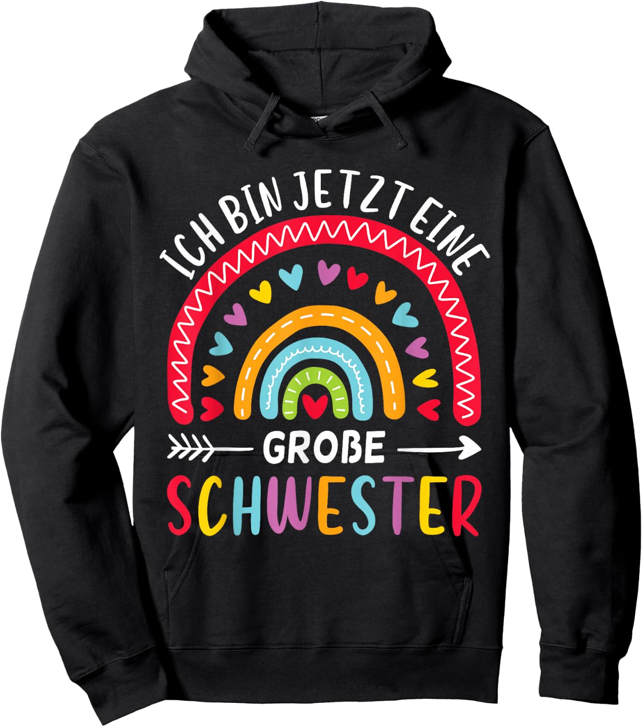 Big Sister Gifts Pregnancy Announcement Daughter , black Hoodie - Hoodie | Black