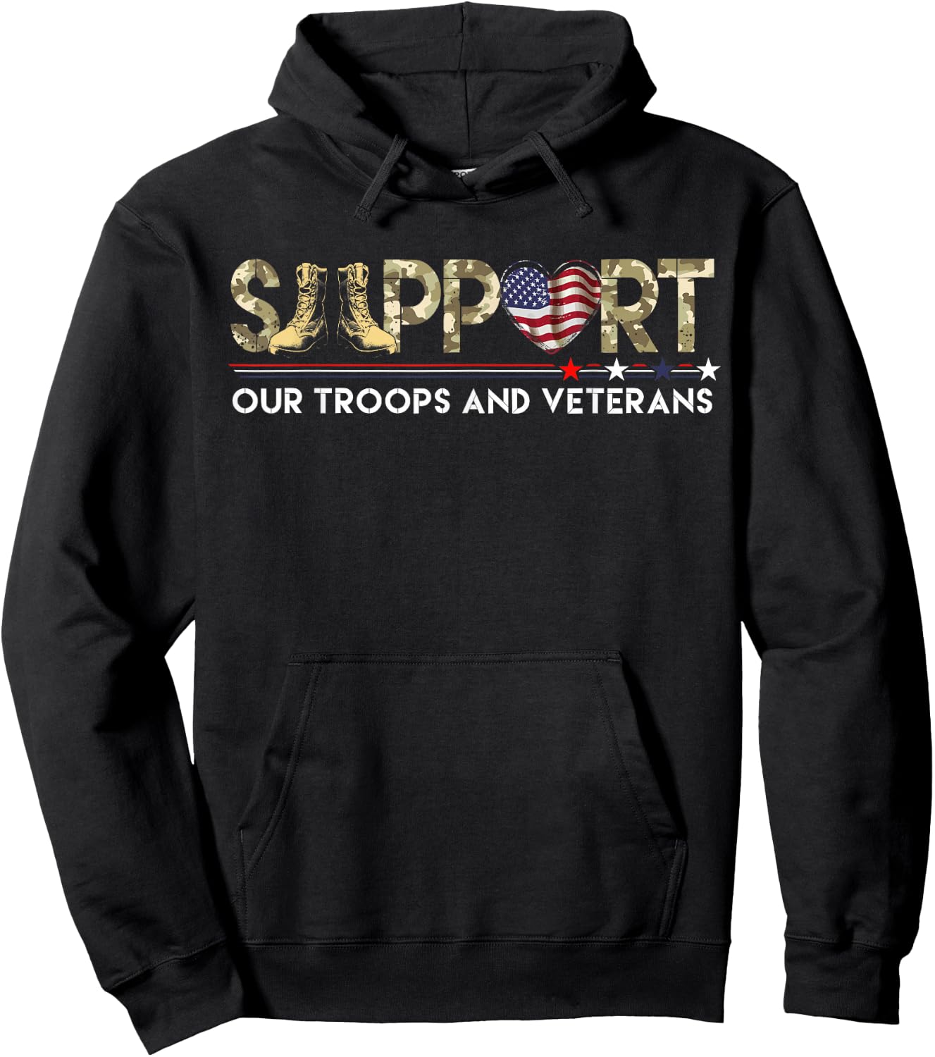 Support Our Troops Veteran's Day Support Our Troops Hoodie - Hoodie | Black