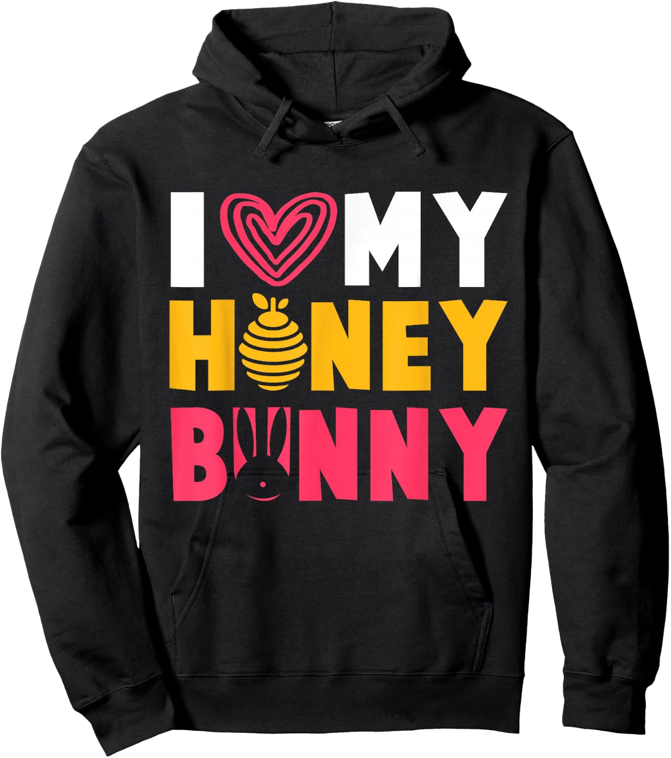 Cute "I love my" Honey Bunny Hoodie - Hoodie | Black
