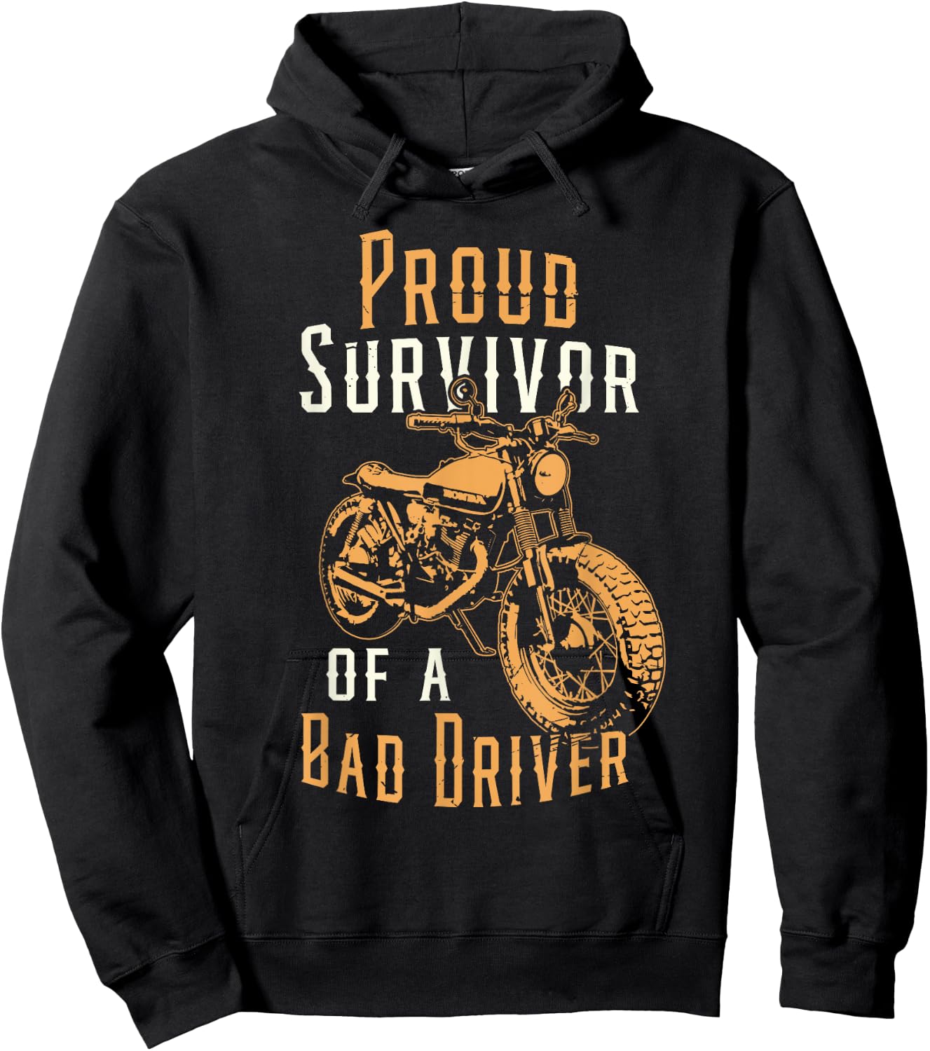 Proud Survivor Motorcycle Accident Bike Rider Motorcyclist Hoodie - Hoodie | Black