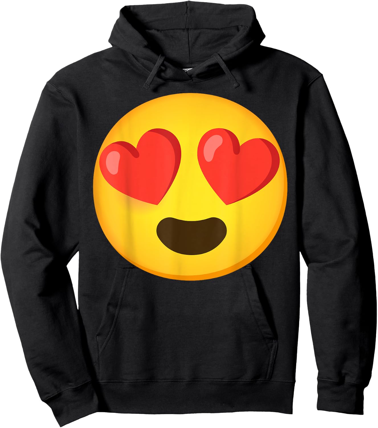 Emoticon Face grin Hearts Hoodie - Hoodie | Black