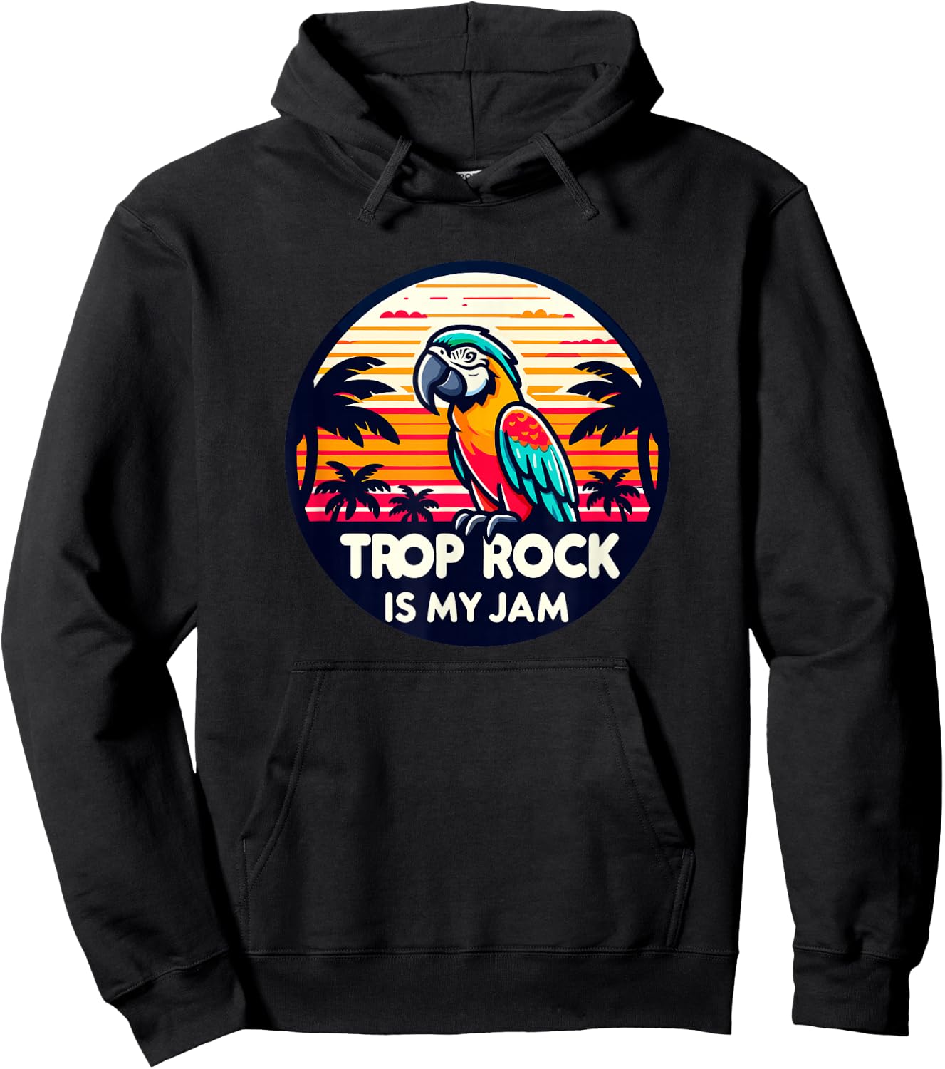 Vintage Fun Summer Tropical Island Music - Jamming Trop Rock Hoodie - Hoodie | Black
