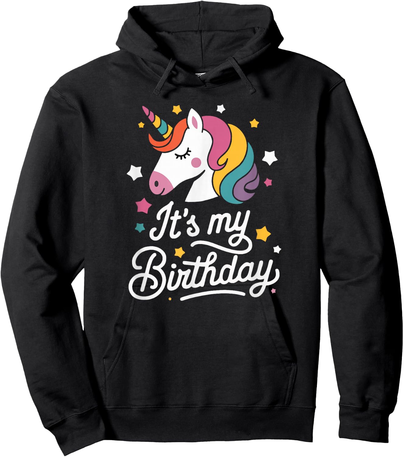 Unicorn It's My Birthday for Kids & Adults Hoodie - Hoodie | Black