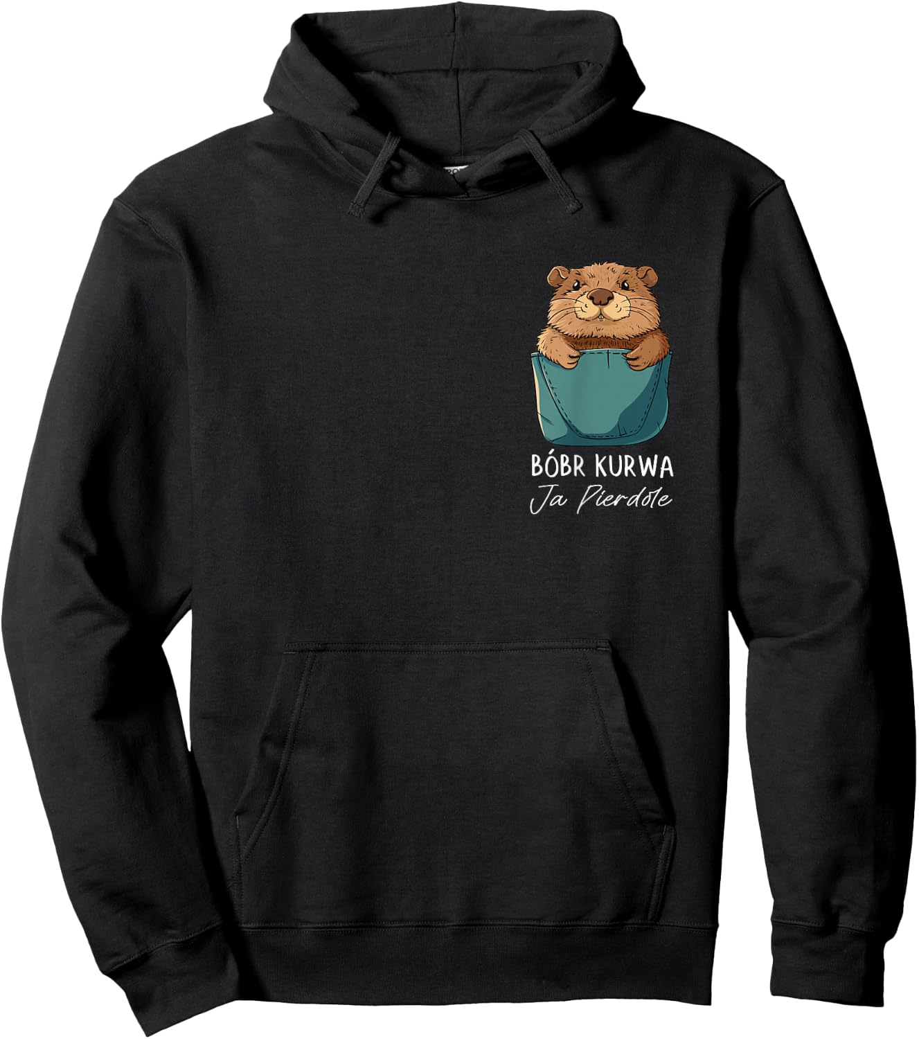 Bobr Kurwa Chest Pocket - Bober Kurwa Hoodie - Hoodie | Black