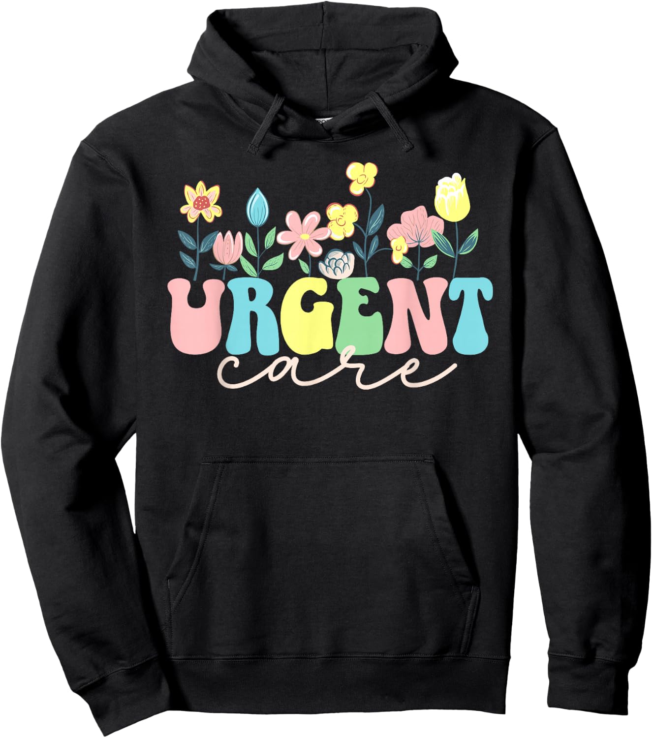 Urgent Care Department Flowers Urgent Care Nurse Hoodie - Hoodie | Black