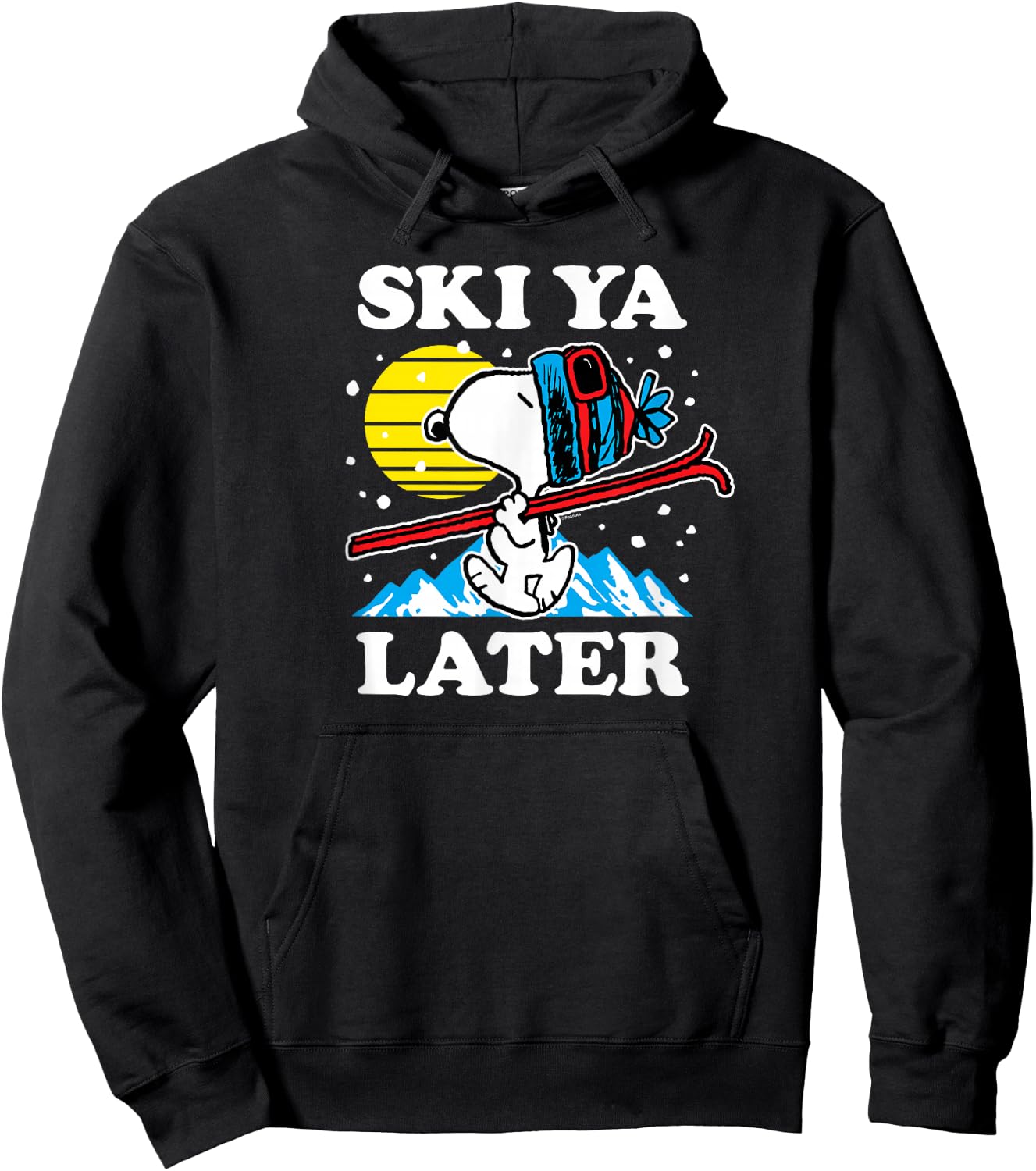 Peanuts - Snoopy Ski Ya Later , black Hoodie - Hoodie | Black