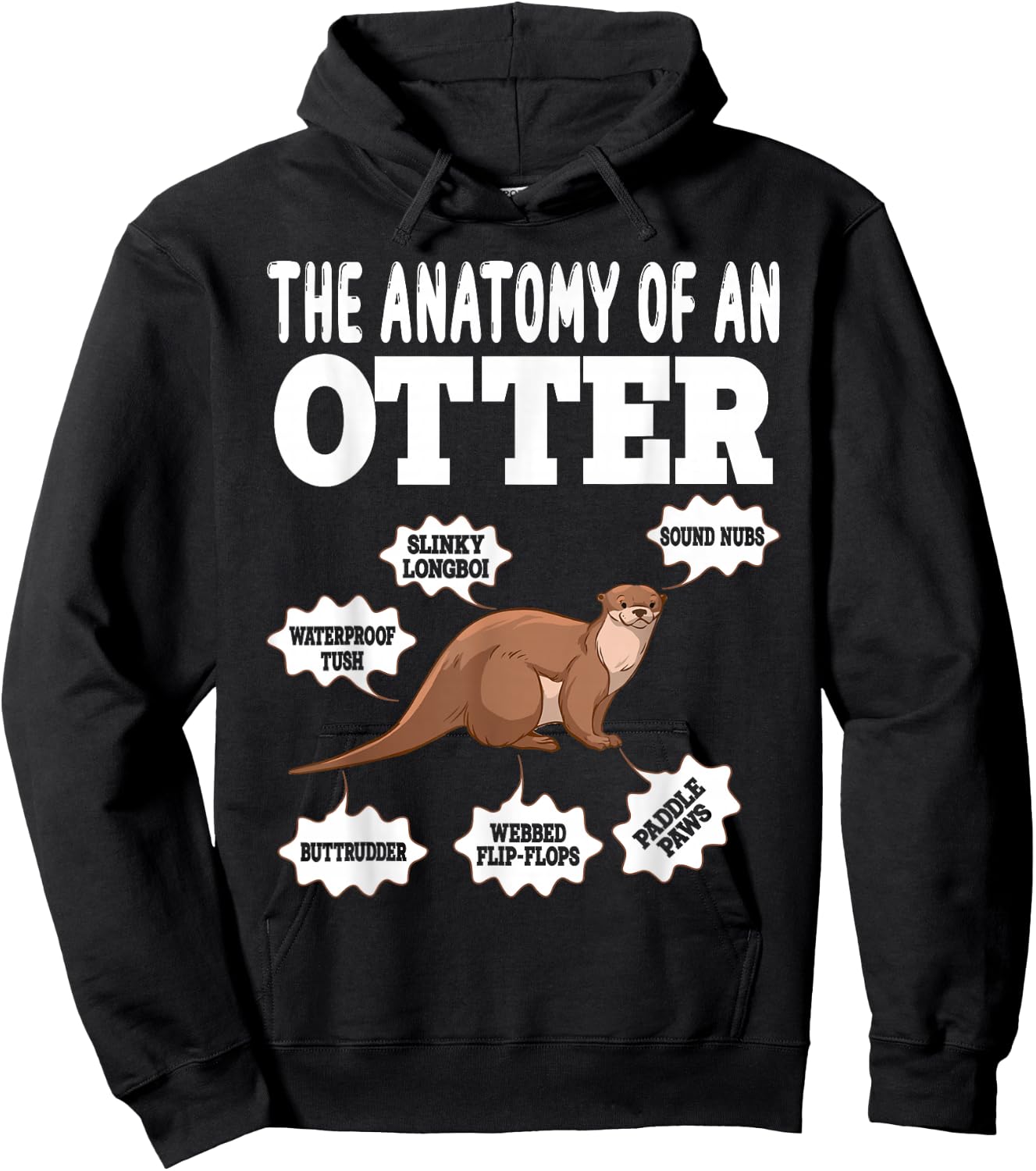 Cute Otter Explanation Anatomy Of An Otter Hoodie - Hoodie | Black