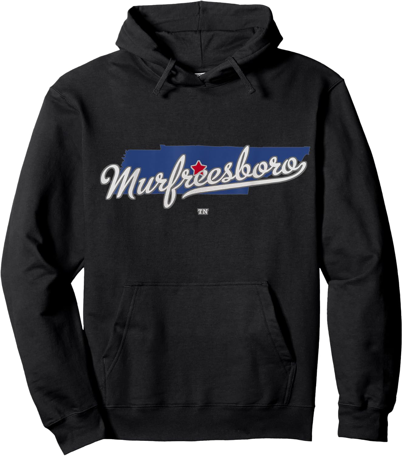 Murfreesboro Tennessee TN Map Hoodie - Hoodie | Black