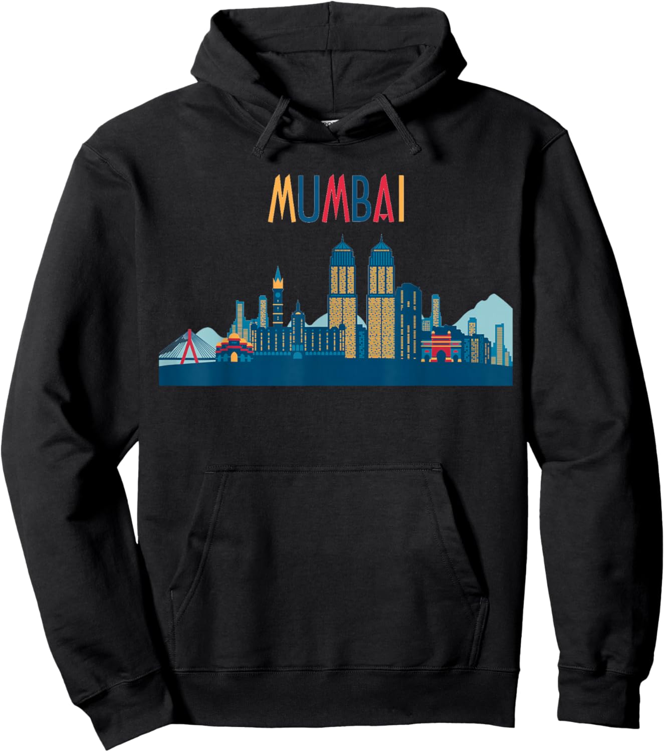 Mumbai Skyline Silhouette | Beautiful India Gift Hoodie - Hoodie | Black