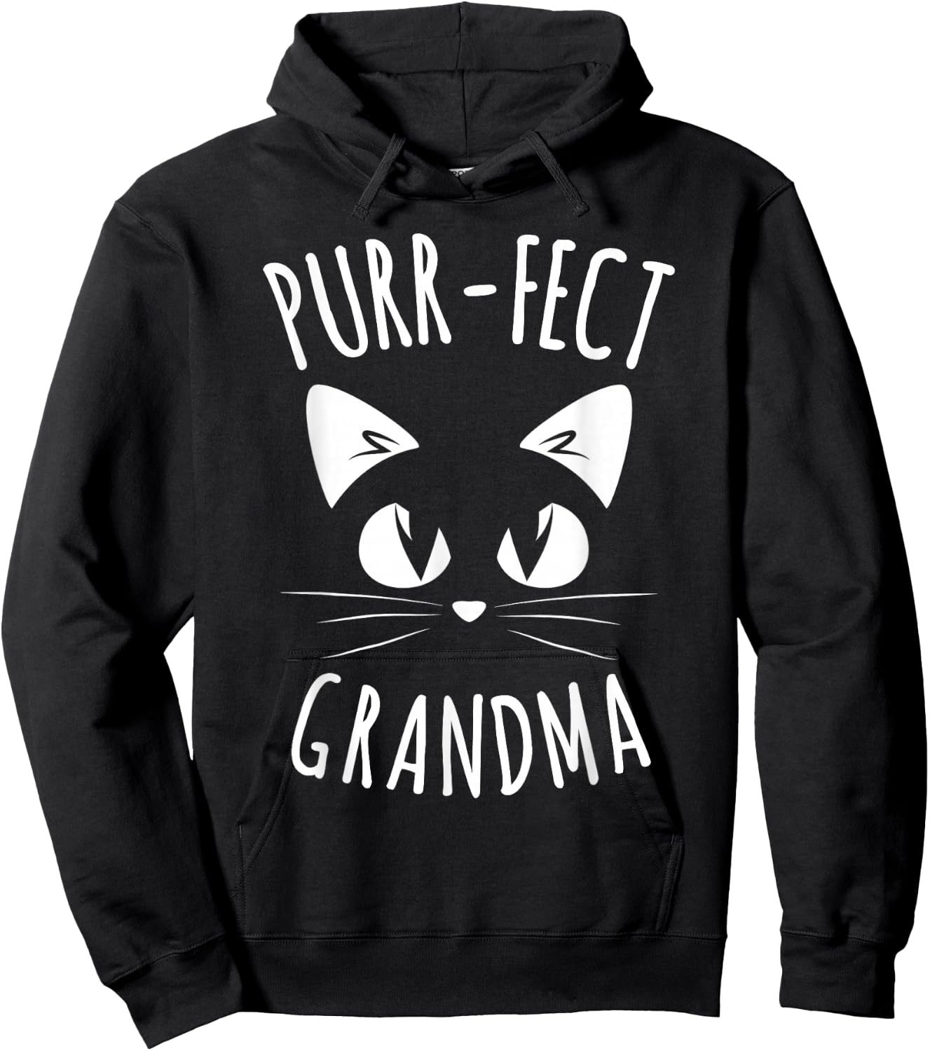 Purr-FECT Grandma Fur Mom Cute Cat Lover Animal Gift Hoodie - Hoodie | Black