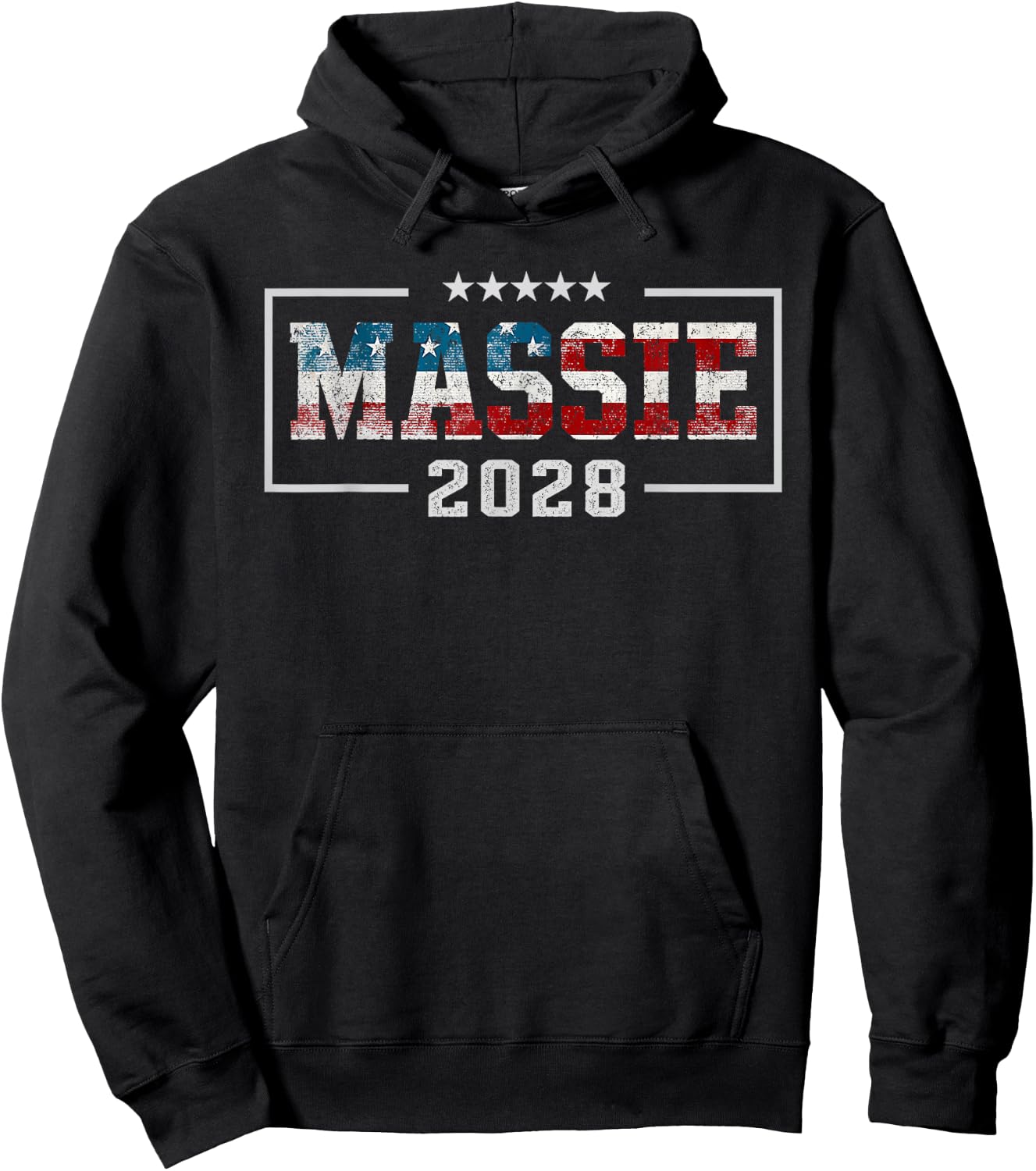 Massie 2028 for President Thomas Massie 2028 Us Flag Vintage Hoodie - Hoodie | Black