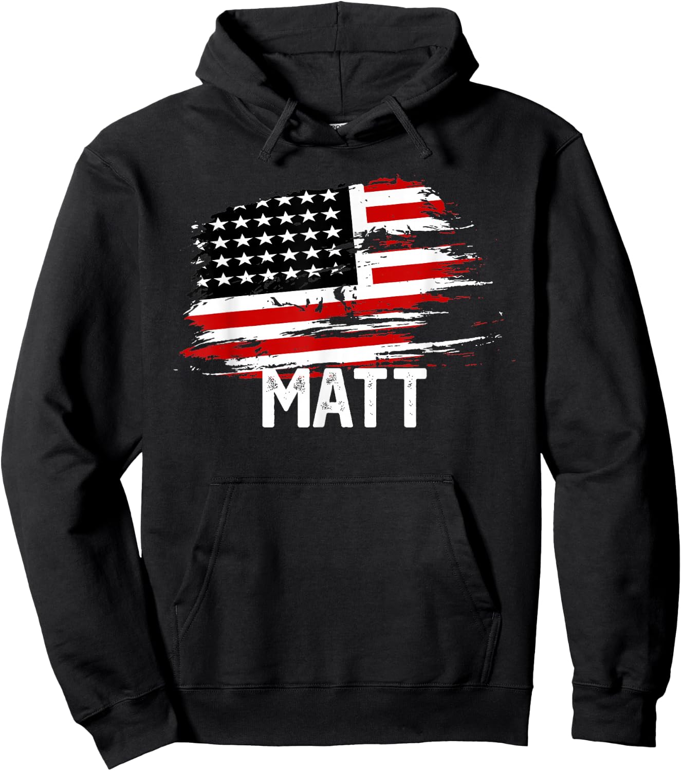 MATT USA Flag Personalized 4th of July MATT Hoodie - Hoodie | Black