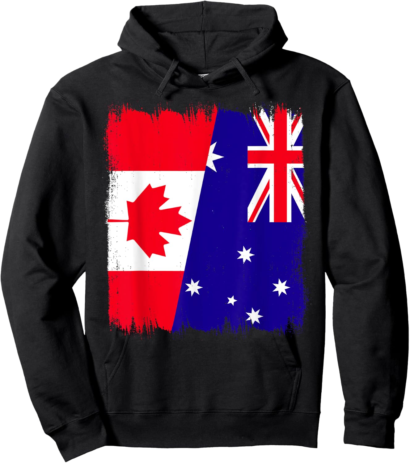 Canada Australia Half Flag Canadian Australian Roots Hoodie - Hoodie | Black