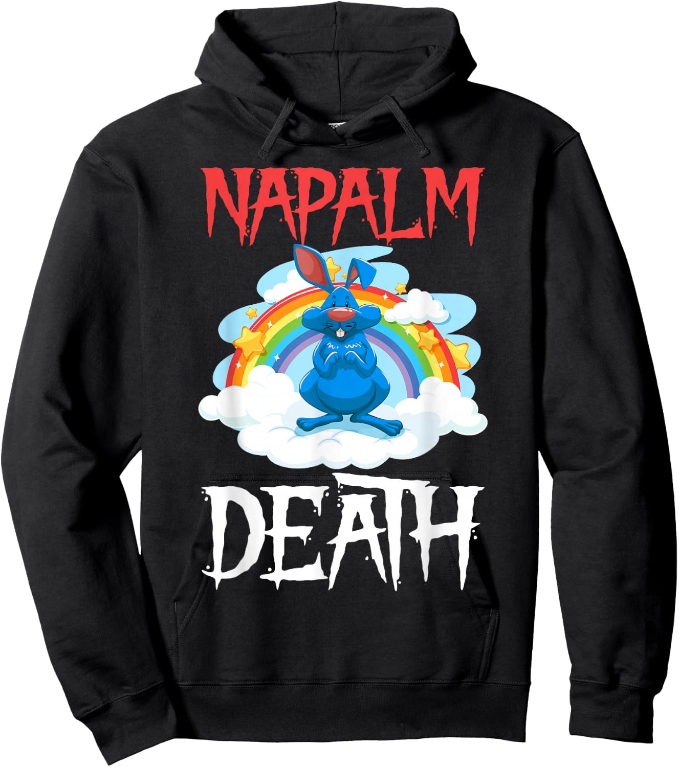 Napalm Tod Rainbow Bunny Rosa Napalm Death Hase Hoodie - Hoodie | Black