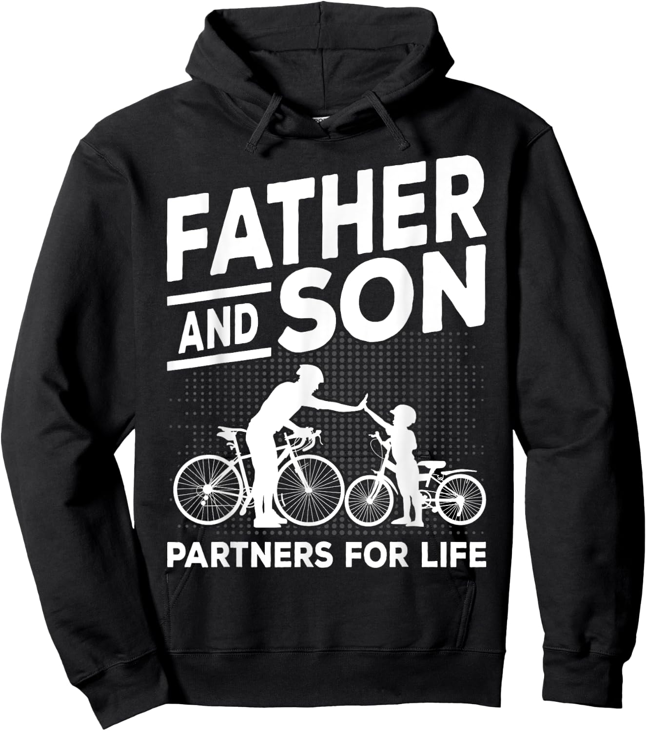 Cycling Father and Son Bicycle Riding Dad and Boy Gift Hoodie - Hoodie | Black