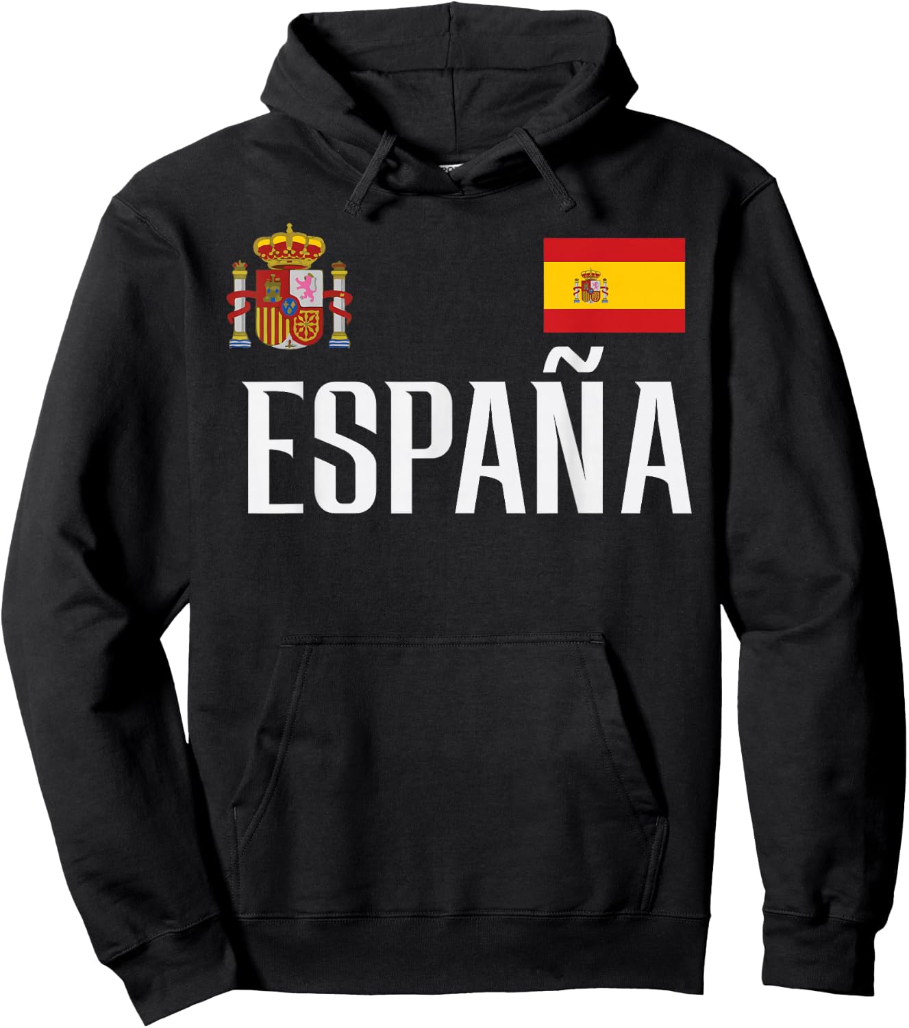 Spain Flag Espana Football Soccer Fan Men Women Kids Hoodie - Hoodie | Black