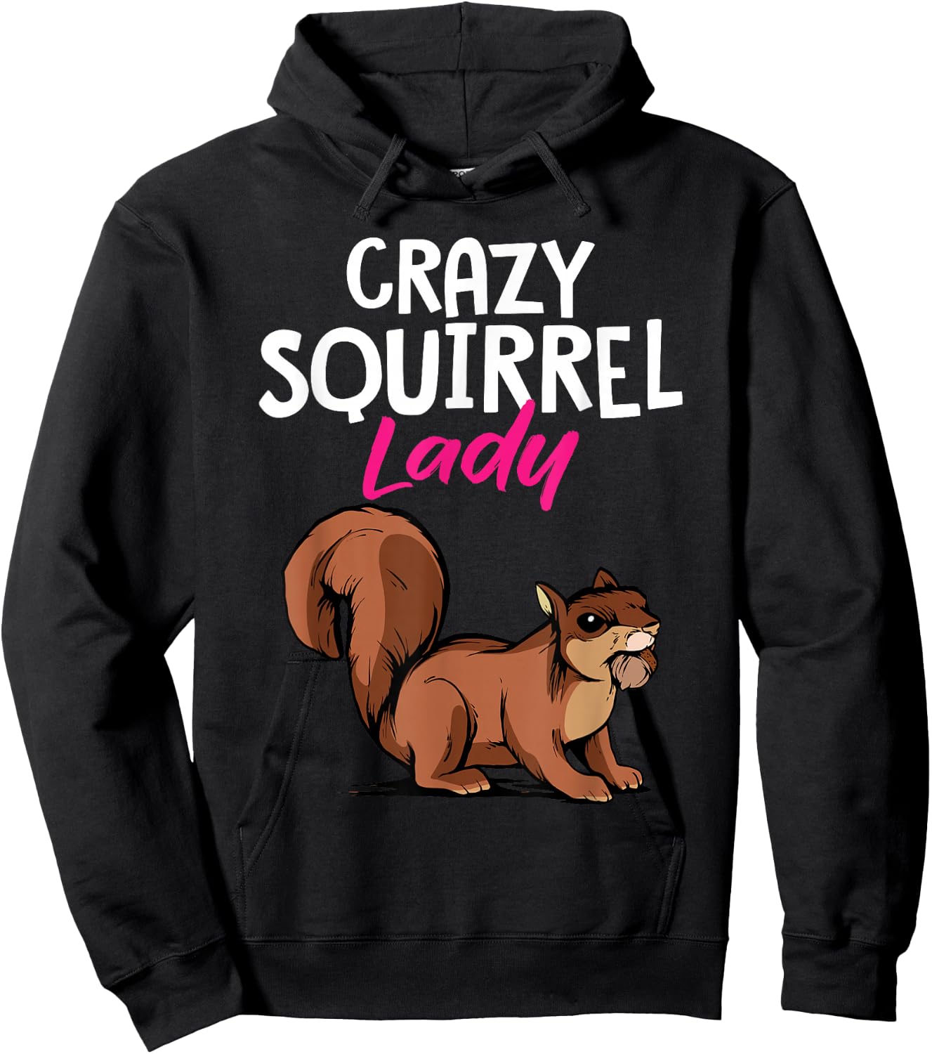 Forest Animal Cute Crazy Squirrel Lady Rodent Women Hoodie - Hoodie | Black