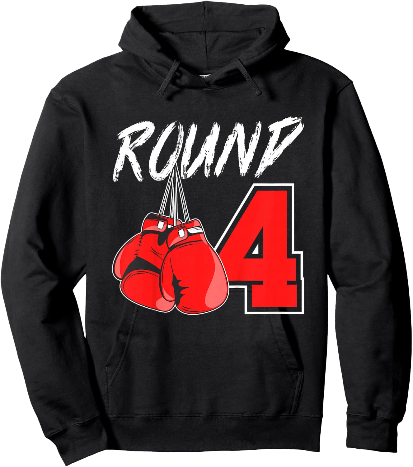 Kids 4th Birthday Boxing Boy 4 Year Old Boxer Bday Party Hoodie - Hoodie | Black