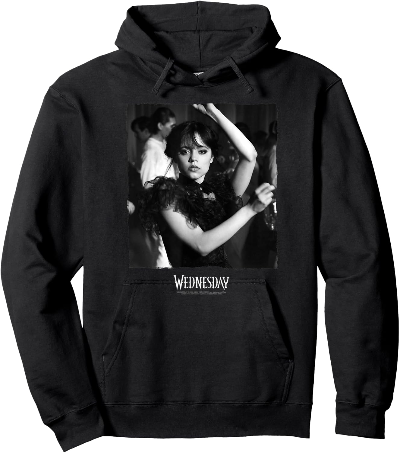 Wednesday Dark Dancing Queen Wednesday Photoreal & Logo V2 , black Hoodie - Hoodie | Black