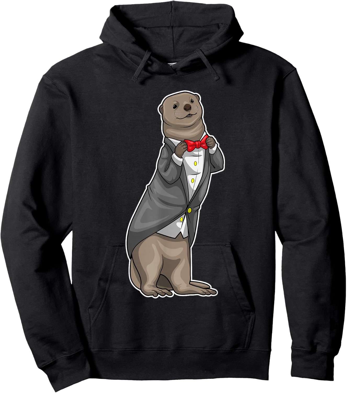 Otter Groom Bow tie Wedding Hoodie - Hoodie | Black