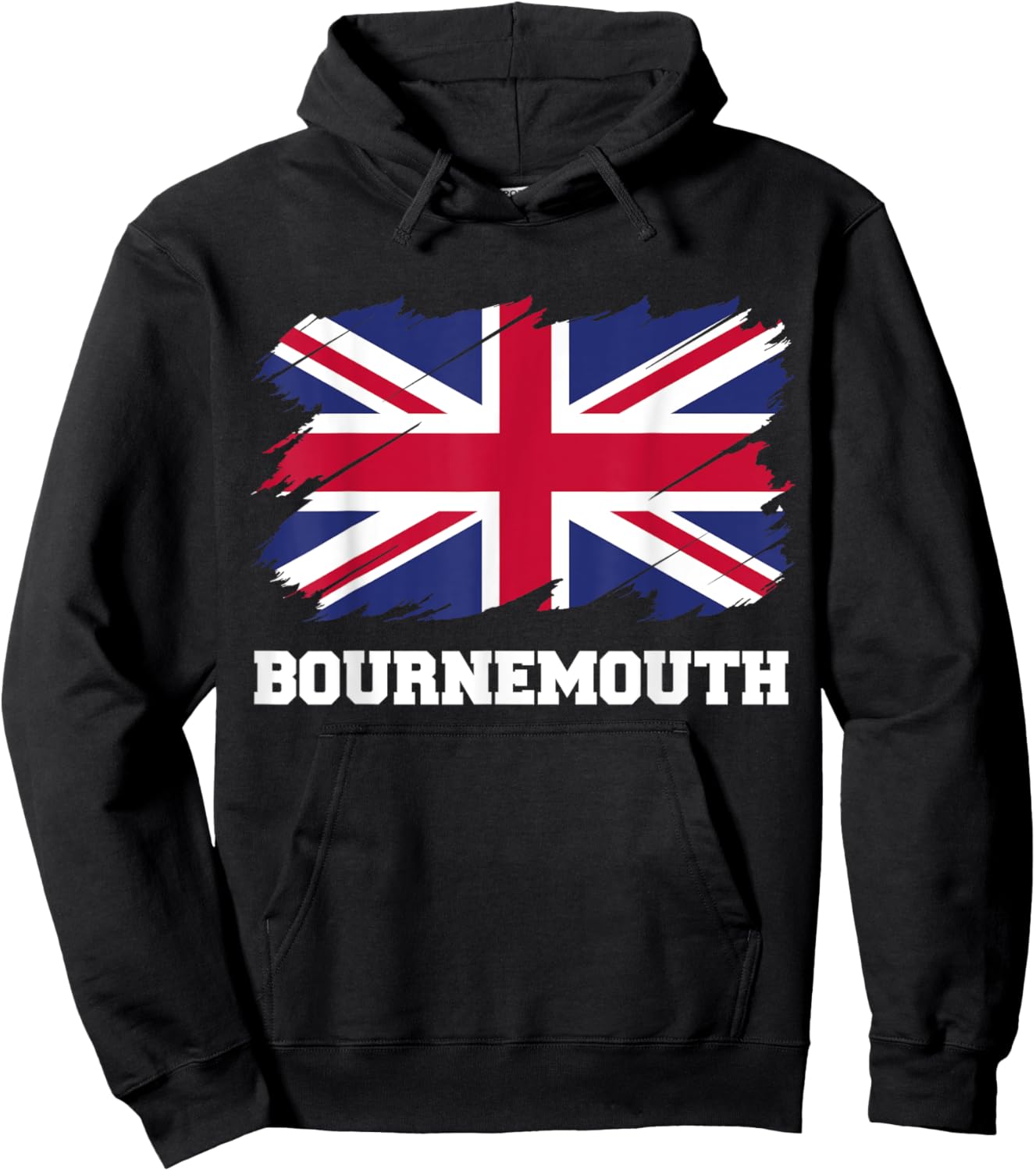 Bournemouth UK Union Flag Bournemouth , Black, S Hoodie - Hoodie | Black