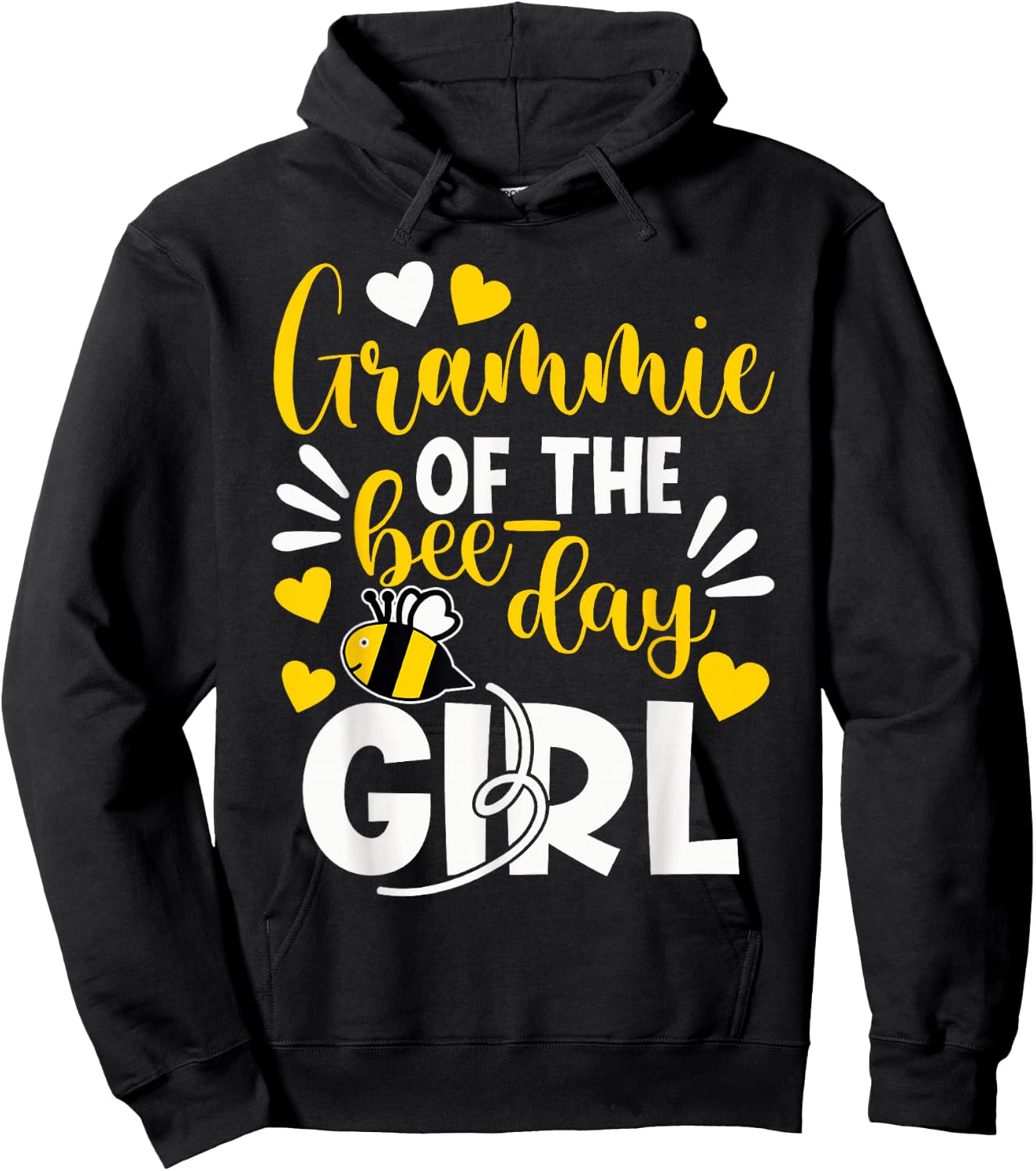 Grammie Of The Bee Day Girl Funny Bee Birthday Party Hoodie - Hoodie | Black