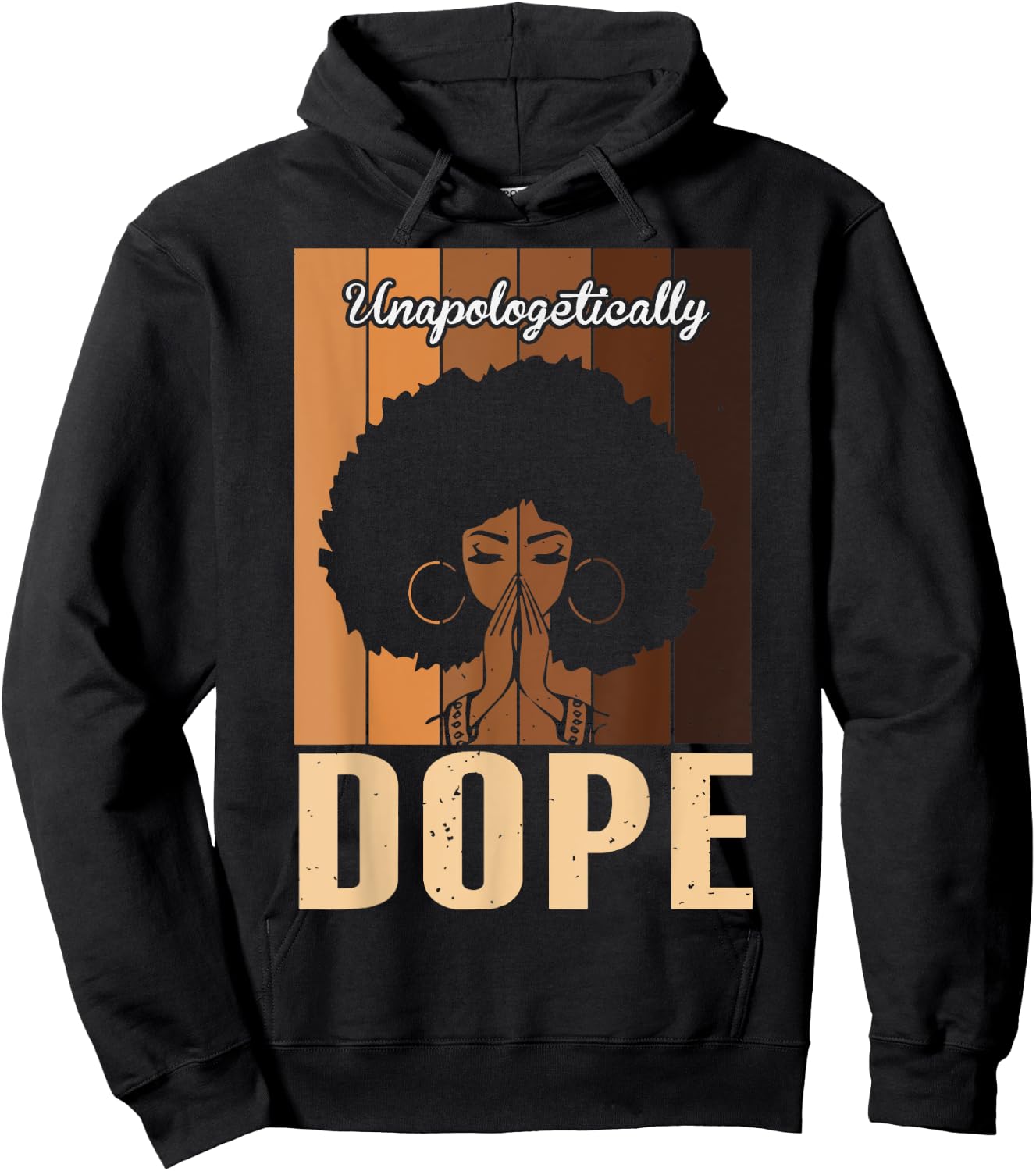 Vintage Unapologetically Dope Black Afro Women Praying Queen Hoodie - Hoodie | Black