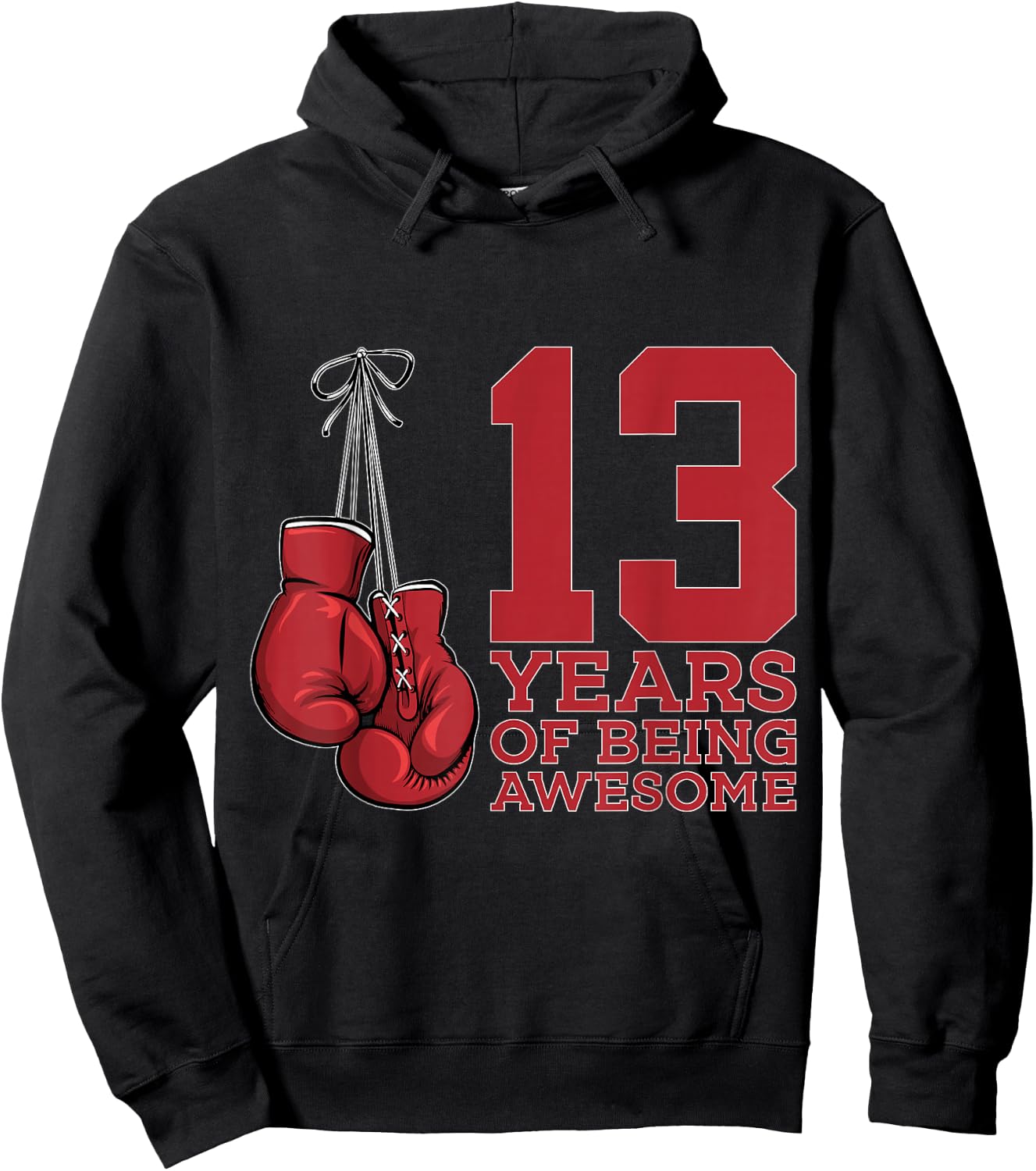 13 Years of Being Awesome Boxer 13th Birthday Boxing Hoodie - Hoodie | Black