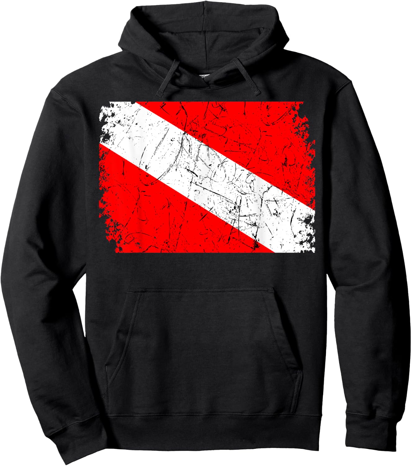 Diver Down Flag Vintage Scuba Diving Underwater Dive Swim Hoodie - Hoodie | Black