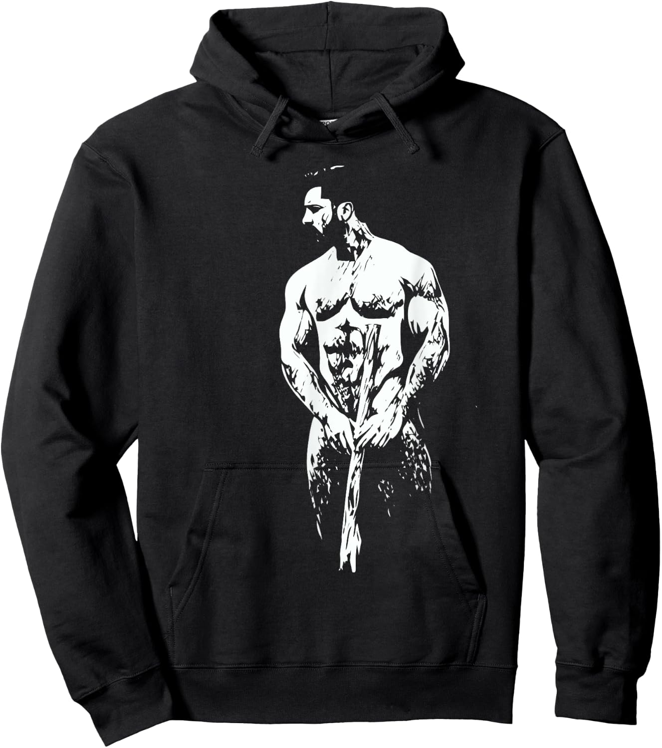 Hunk Naked Wood Gay Art Erotica Hoodie - Hoodie | Black