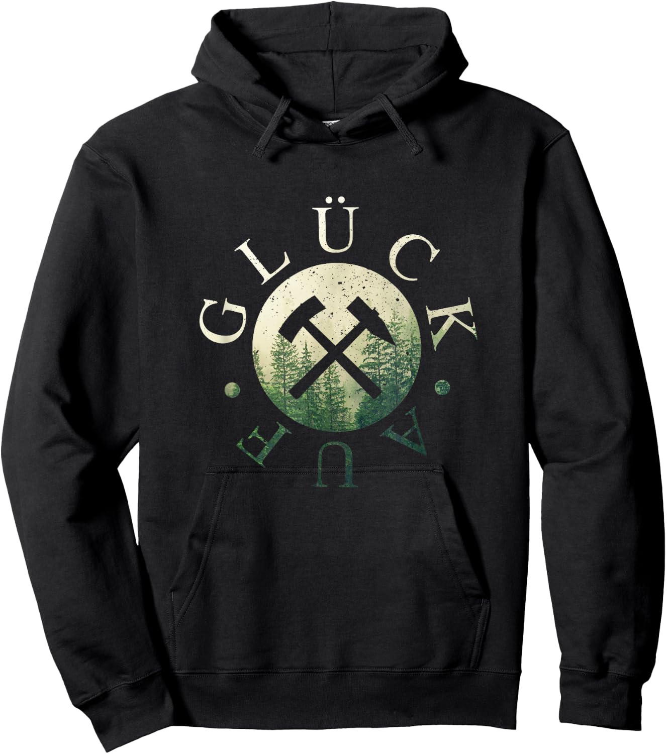 Schlägel und Eisen - Glück Auf Erzgebirge Bergbau Steiger Hoodie - Hoodie | Black