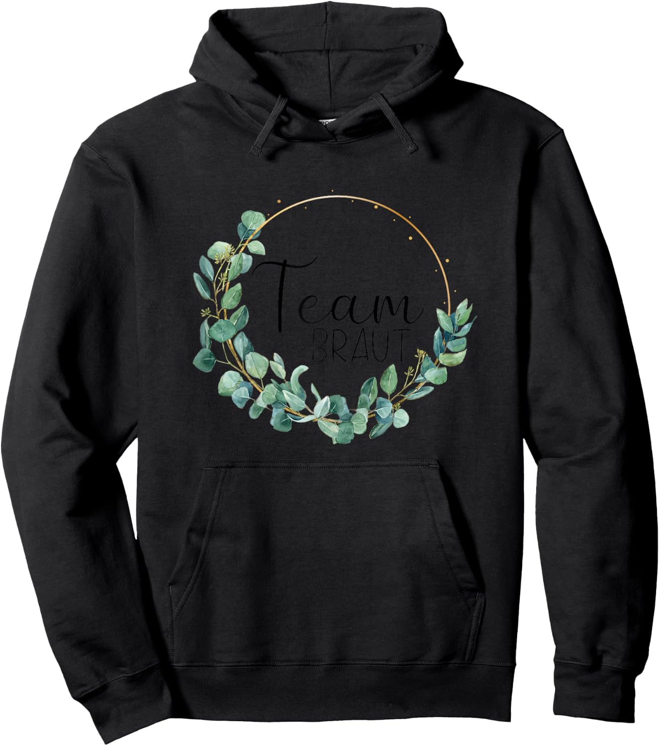 Women's Team Bride Stag Party Wedding Eucalyptus , White, s Hoodie - Hoodie | Black