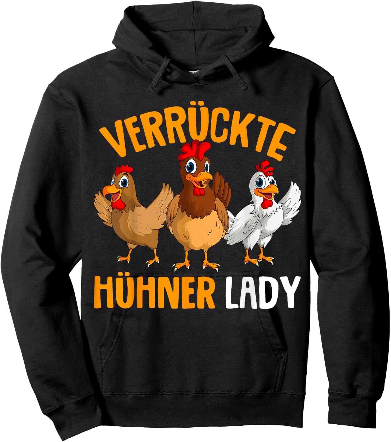 Verrückte Hühner Lady Landwirtin Huhn Hoodie - Hoodie | Black