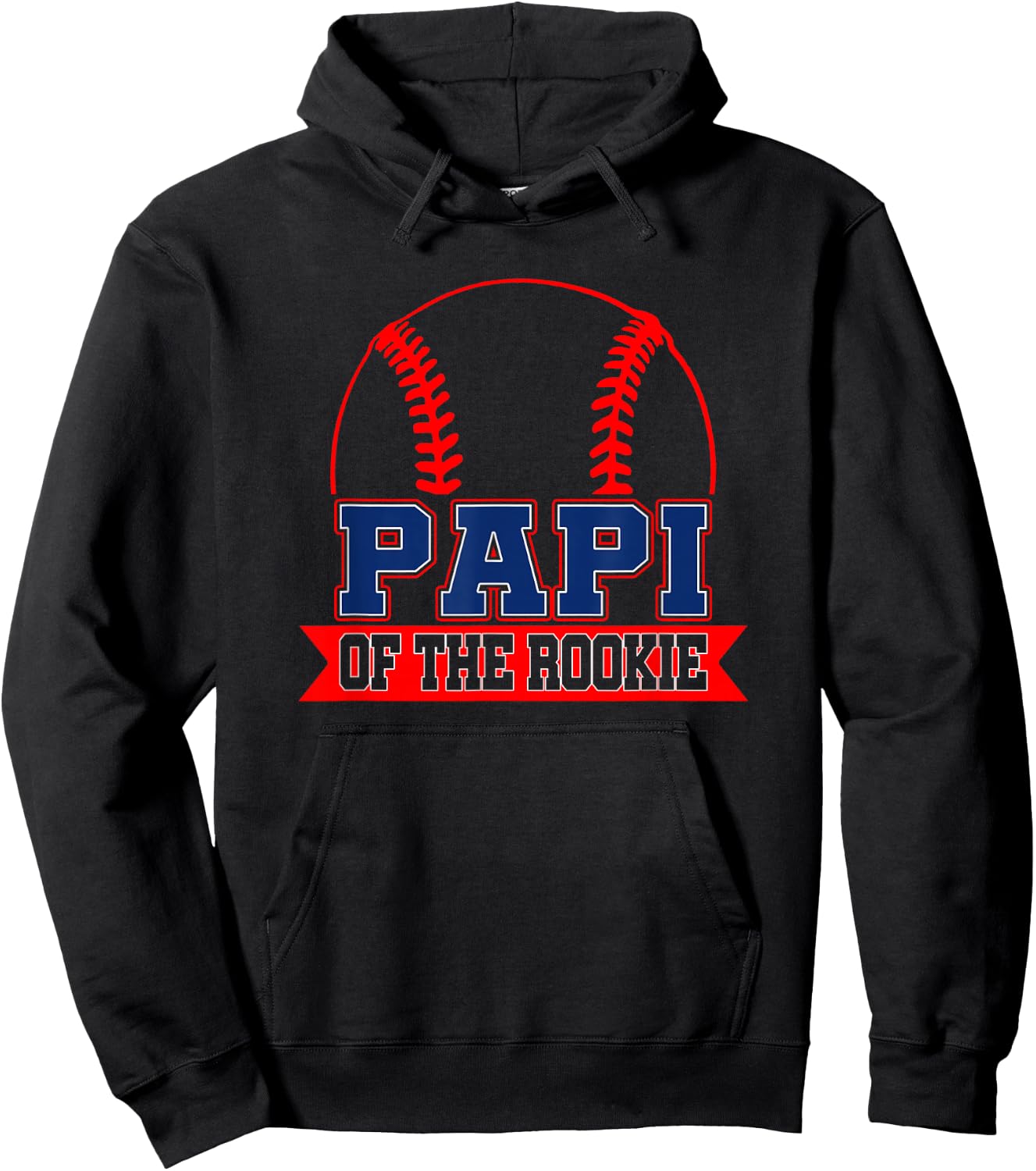 Papi Rookie of Year 1st Birthday Baseball Theme Matching Hoodie - Hoodie | Black