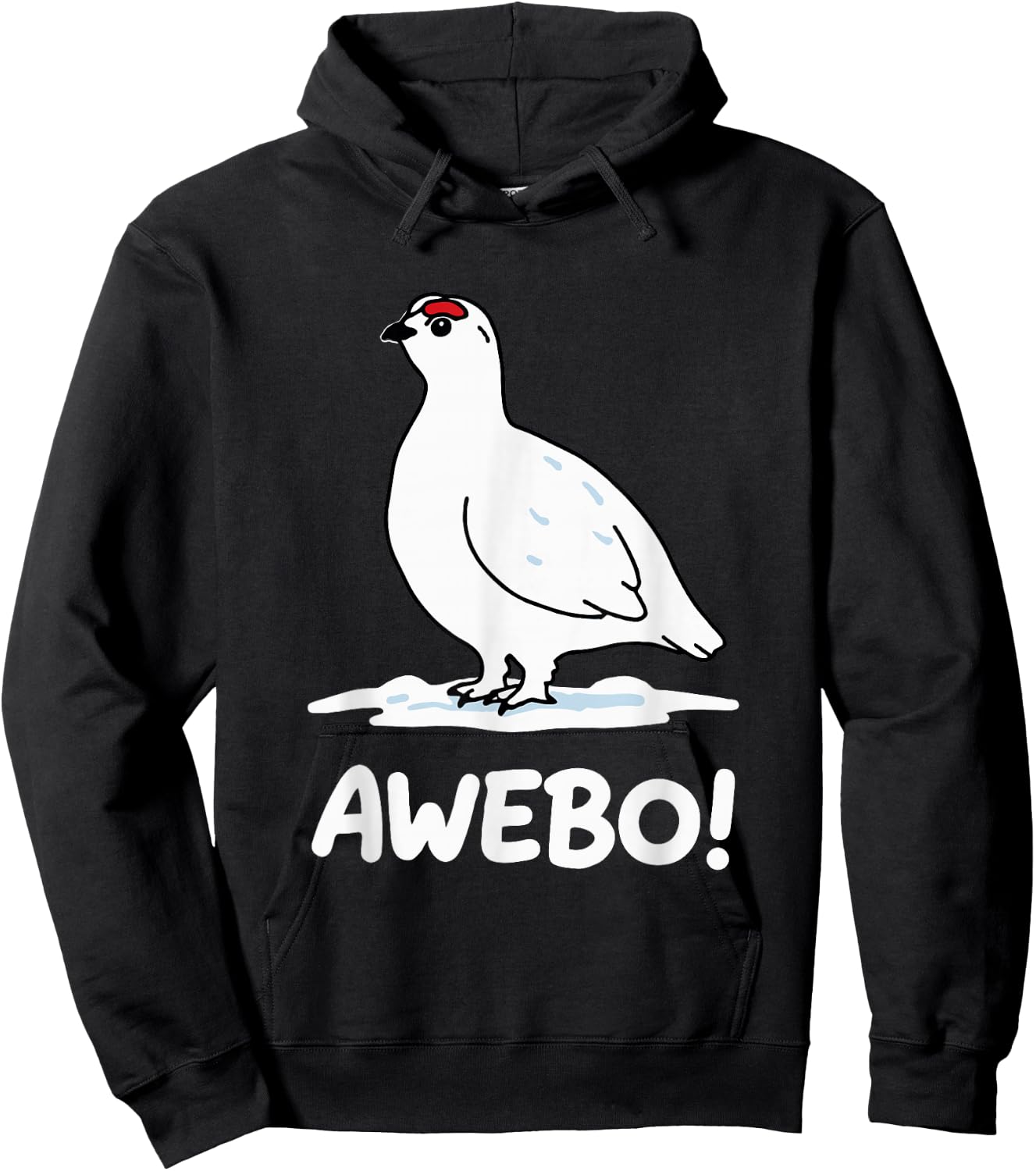 Awebo Meme Willow Ptarmigan Awebo Bird Funny Arctic Chicken Hoodie - Hoodie | Black