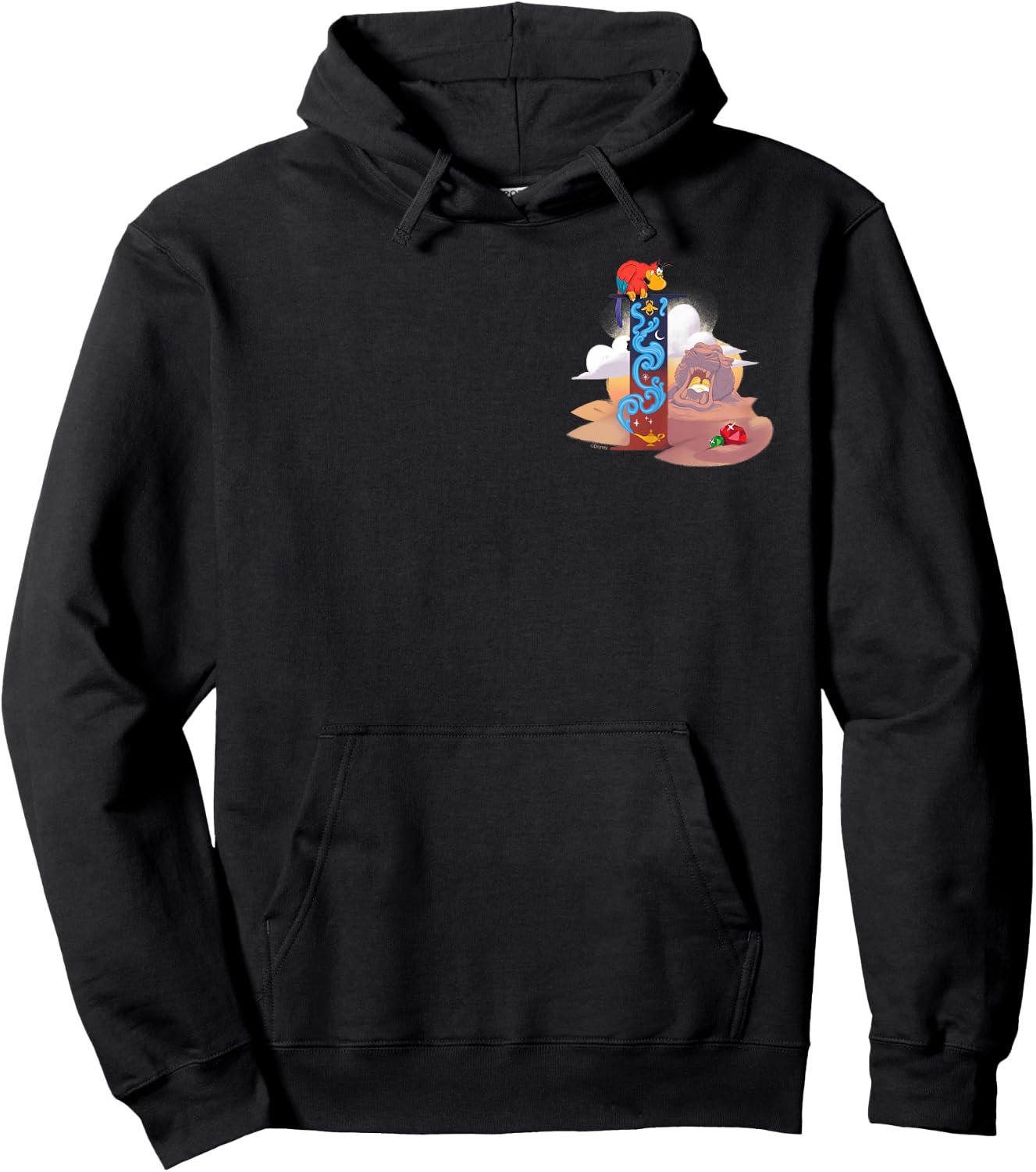 Disney Villains Alphabet Monogram Aladdin Letter I for Iago Hoodie - Hoodie | Black