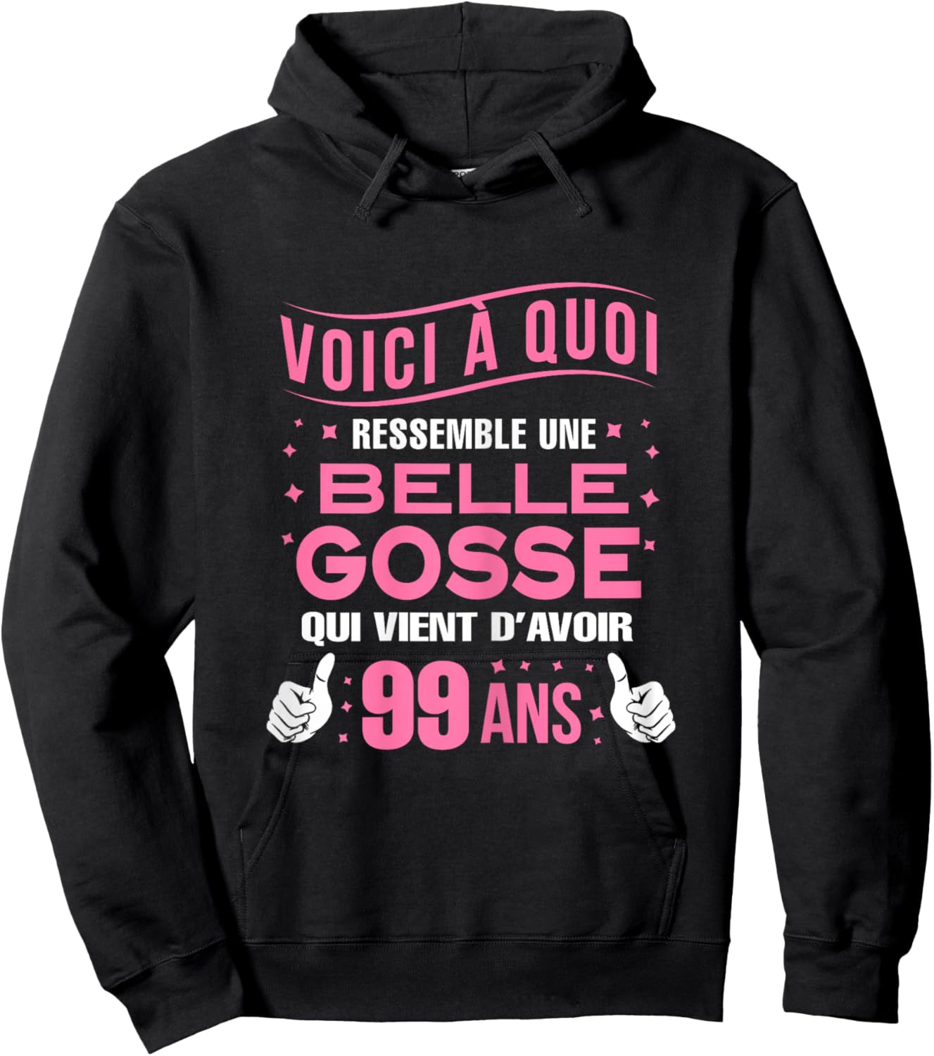 Here is a beautiful kid 99 years old birthday woman 99 years old Hoodie - Hoodie | Black