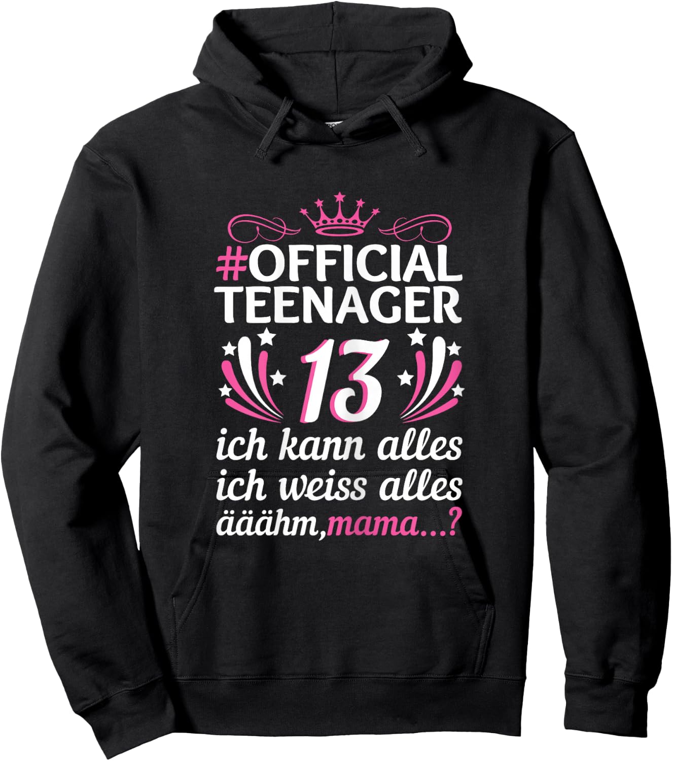 13th Birthday Girl Official 13 Years Official Teenager Hoodie - Hoodie | Black