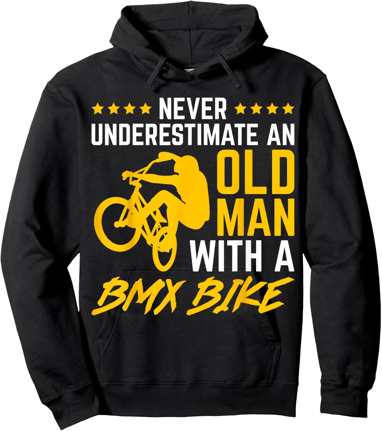 Never Underestimate An Old Man With A BMX Bike Bicycling Hoodie - Hoodie | Black