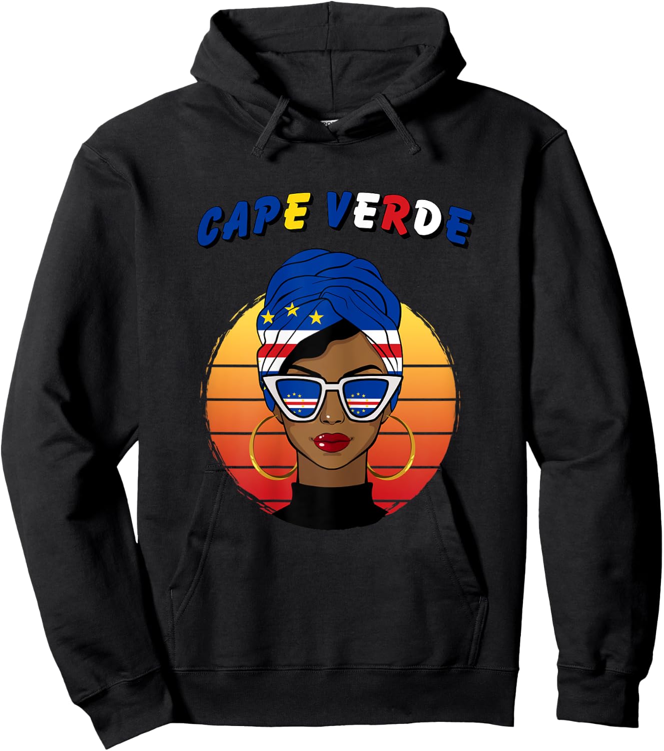 Cape Verde, flag of Cape Verde, Cape Verdean girl, Cape Verdean , Black, Female X-Small Hoodie - Hoodie | Black