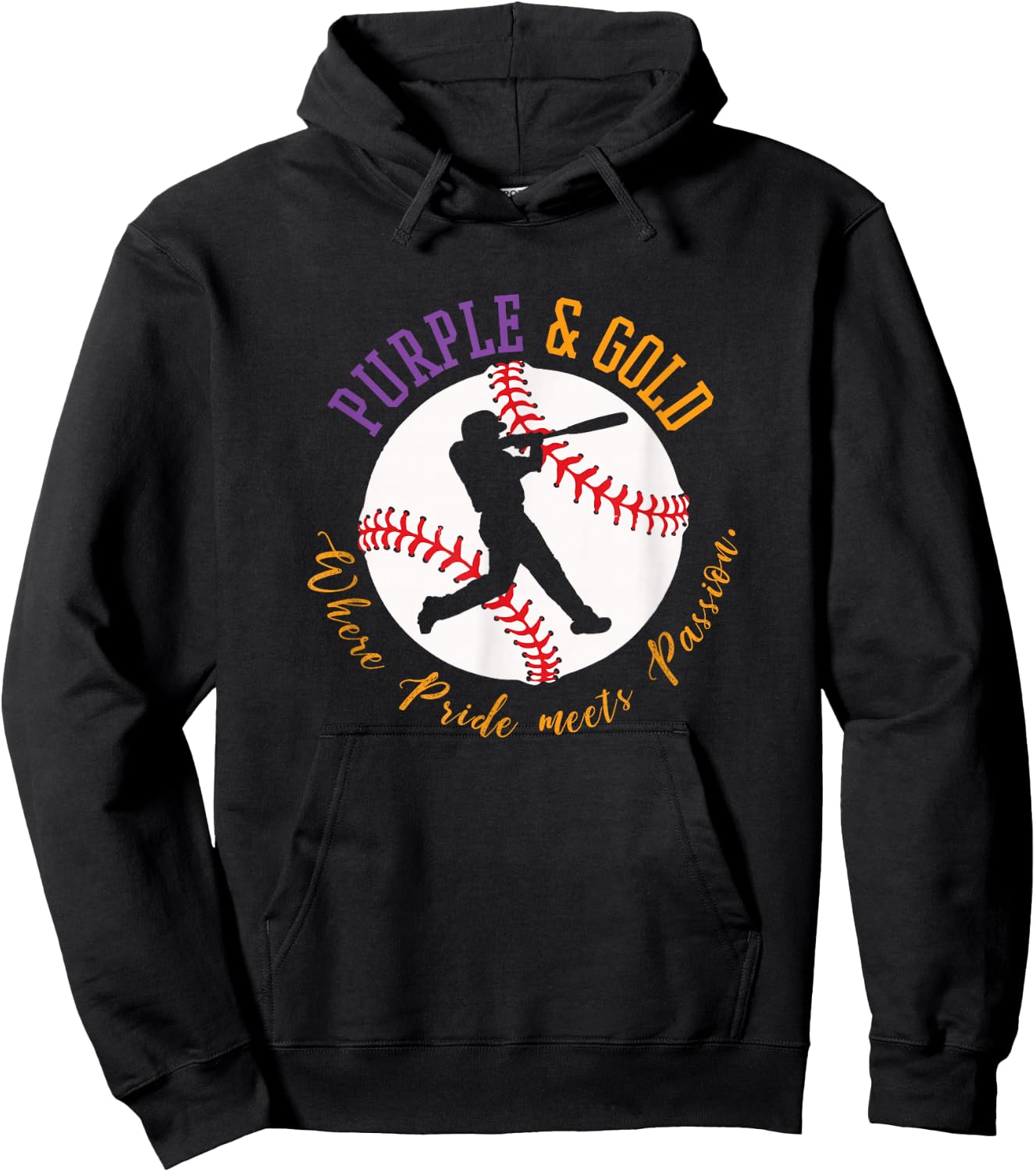 Baseball 'Purple & Gold' Team Color Hoodie - Hoodie | Black