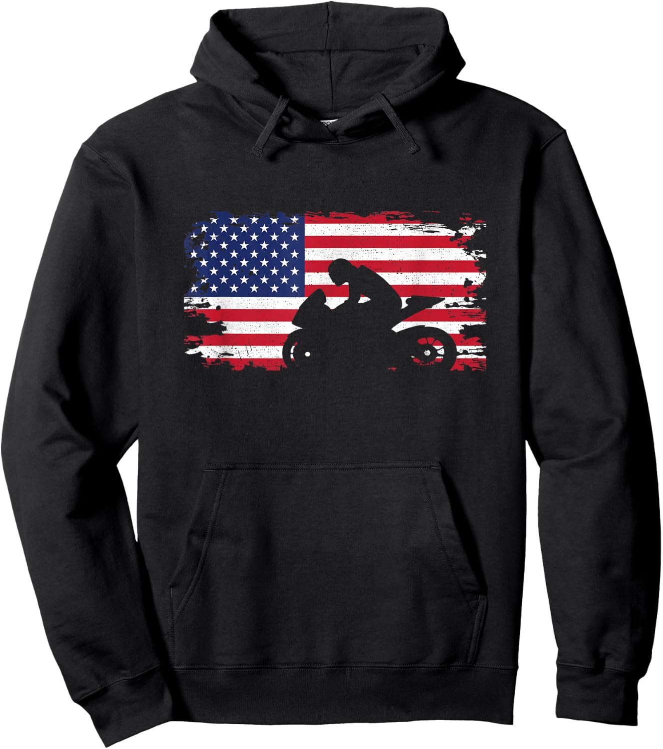 American Flag Motorcycle Apparel - Biker / Motorcycle Hoodie - Hoodie | Black